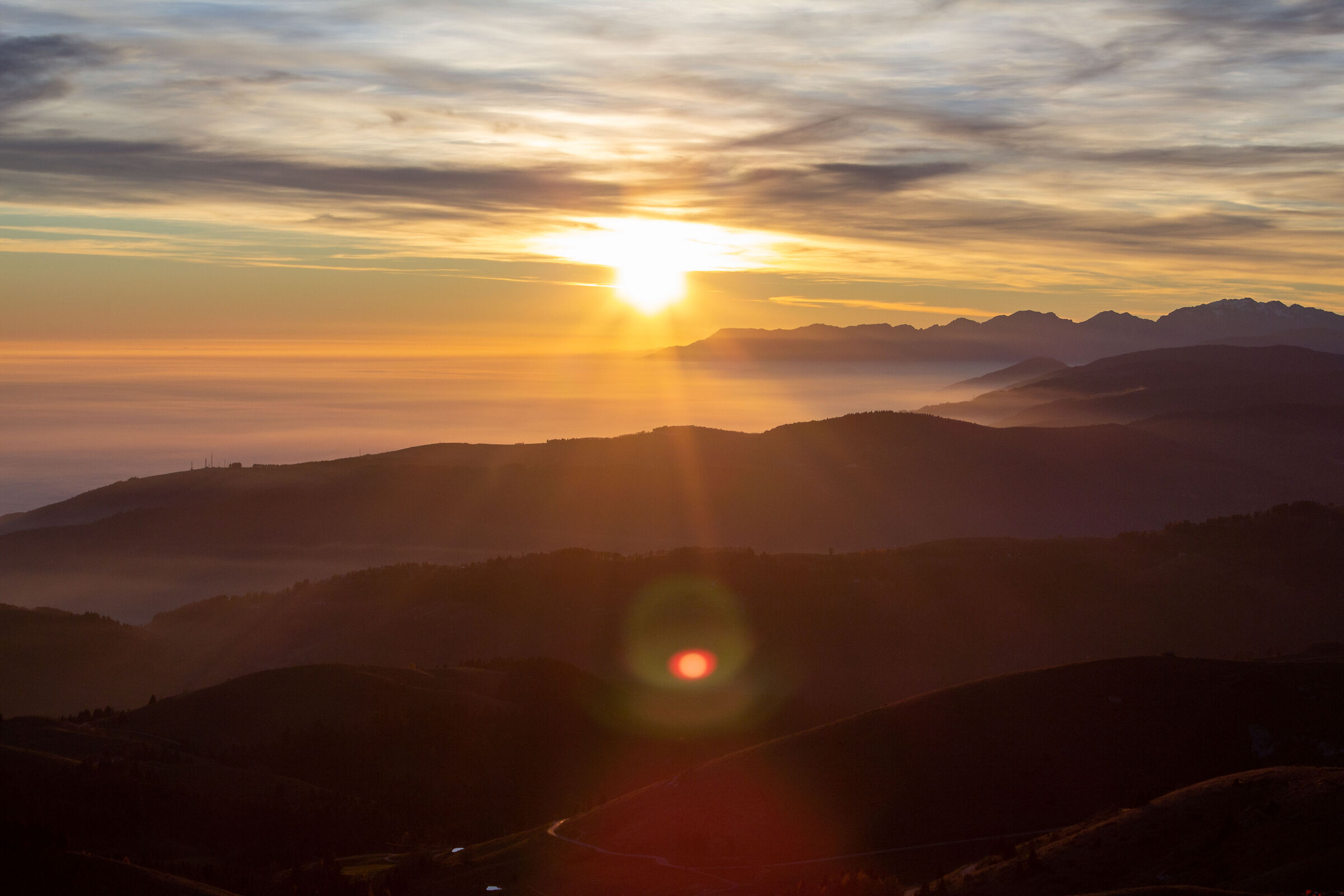 Play of light at sunset