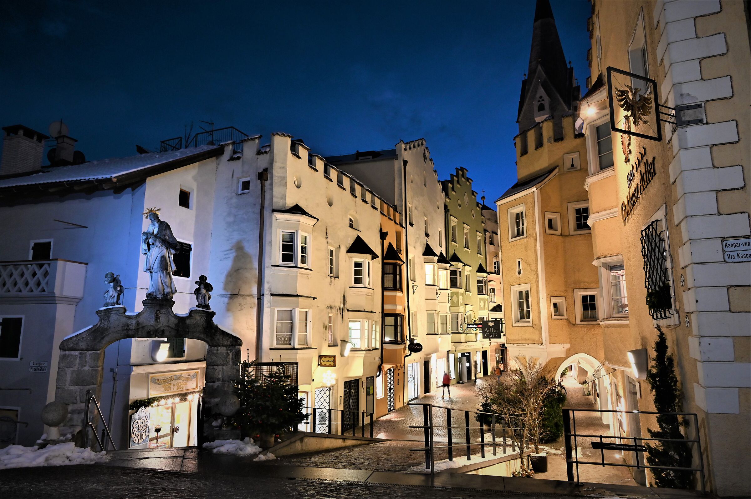 Shadow and ghosts in the night in Bressanone