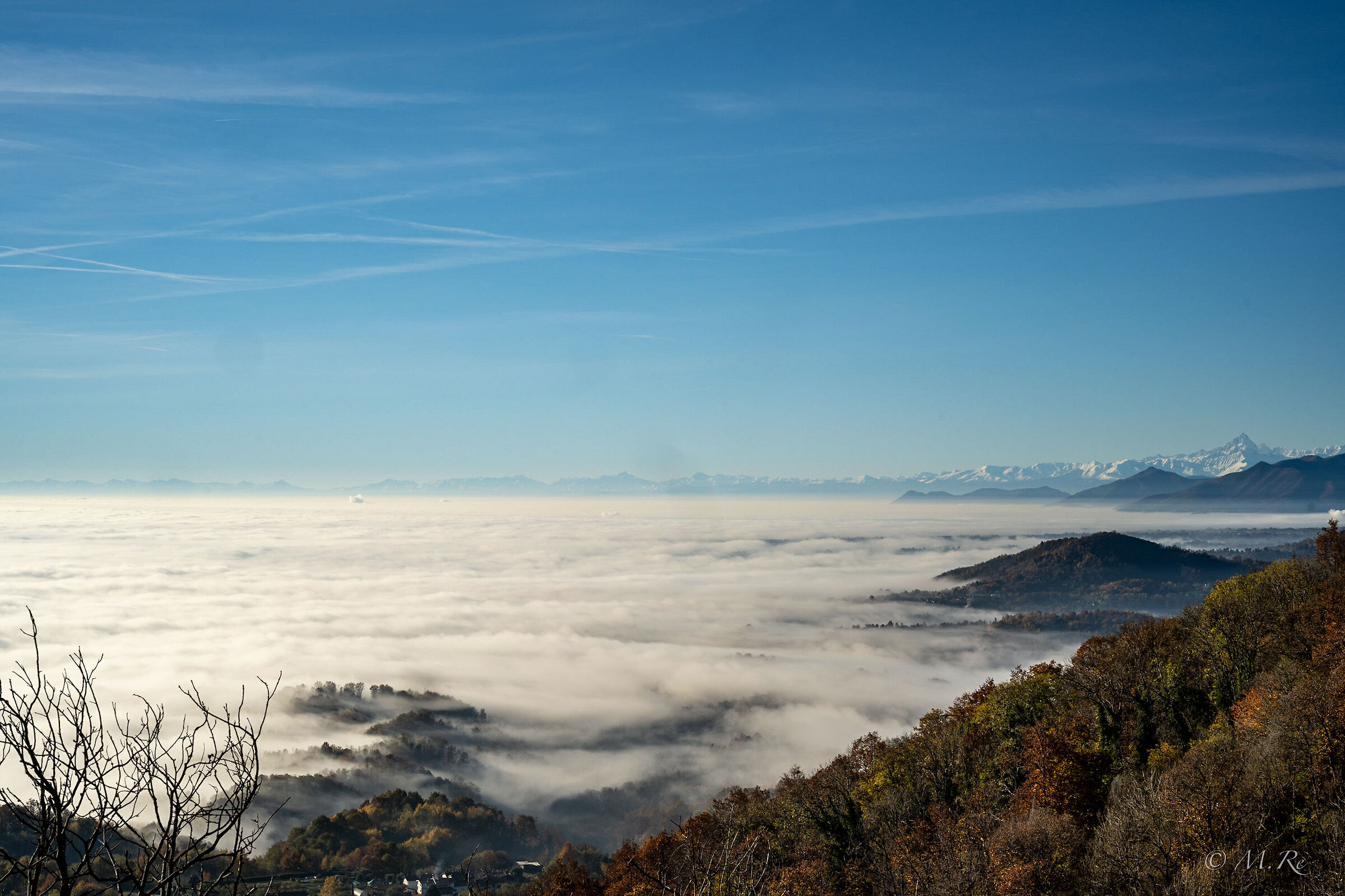 Mare di nuvole sulla Pianura Padana
