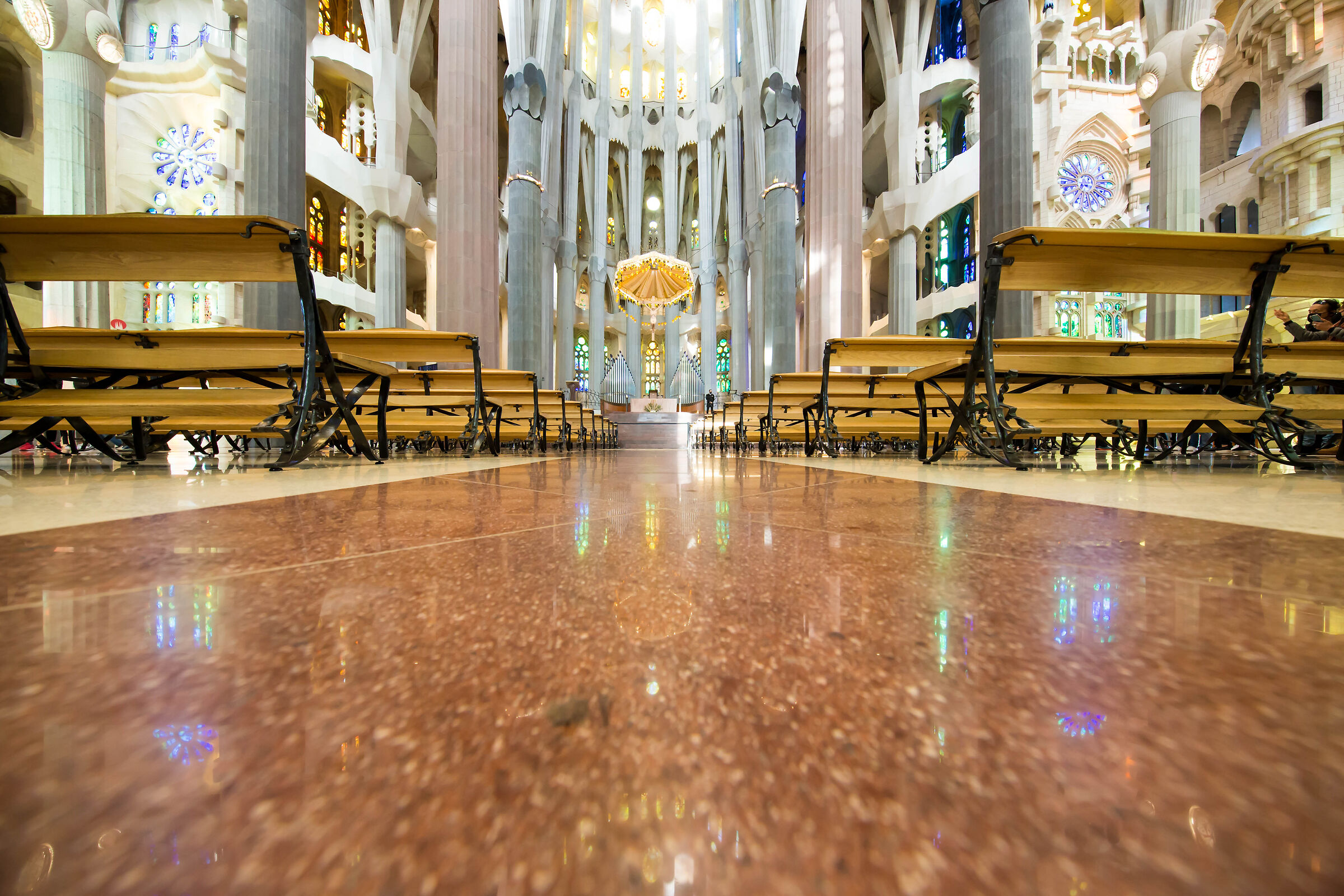 The Sagrada Family seen from below