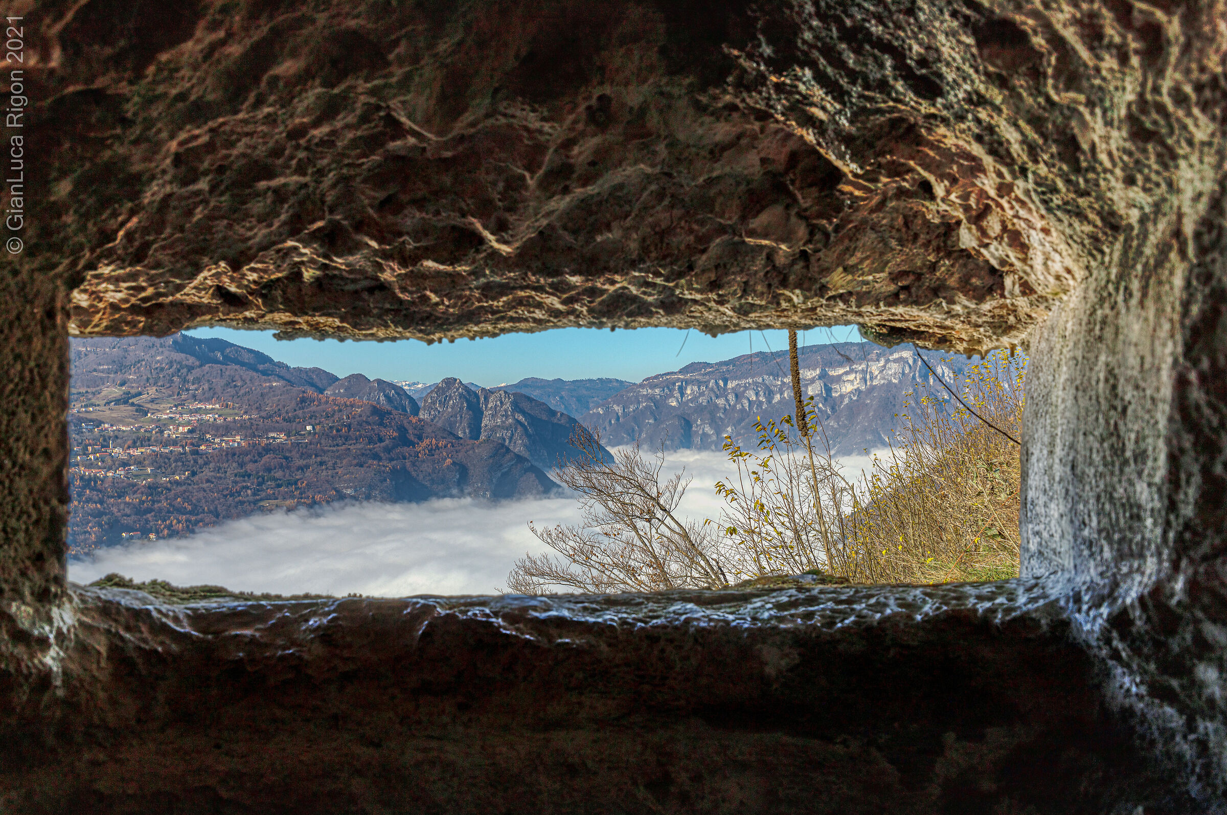 Panorama da una feritoia di Forte Corbin