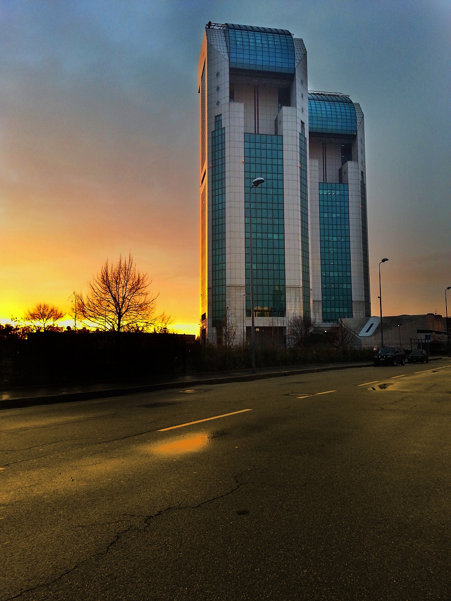 Towers at sunset