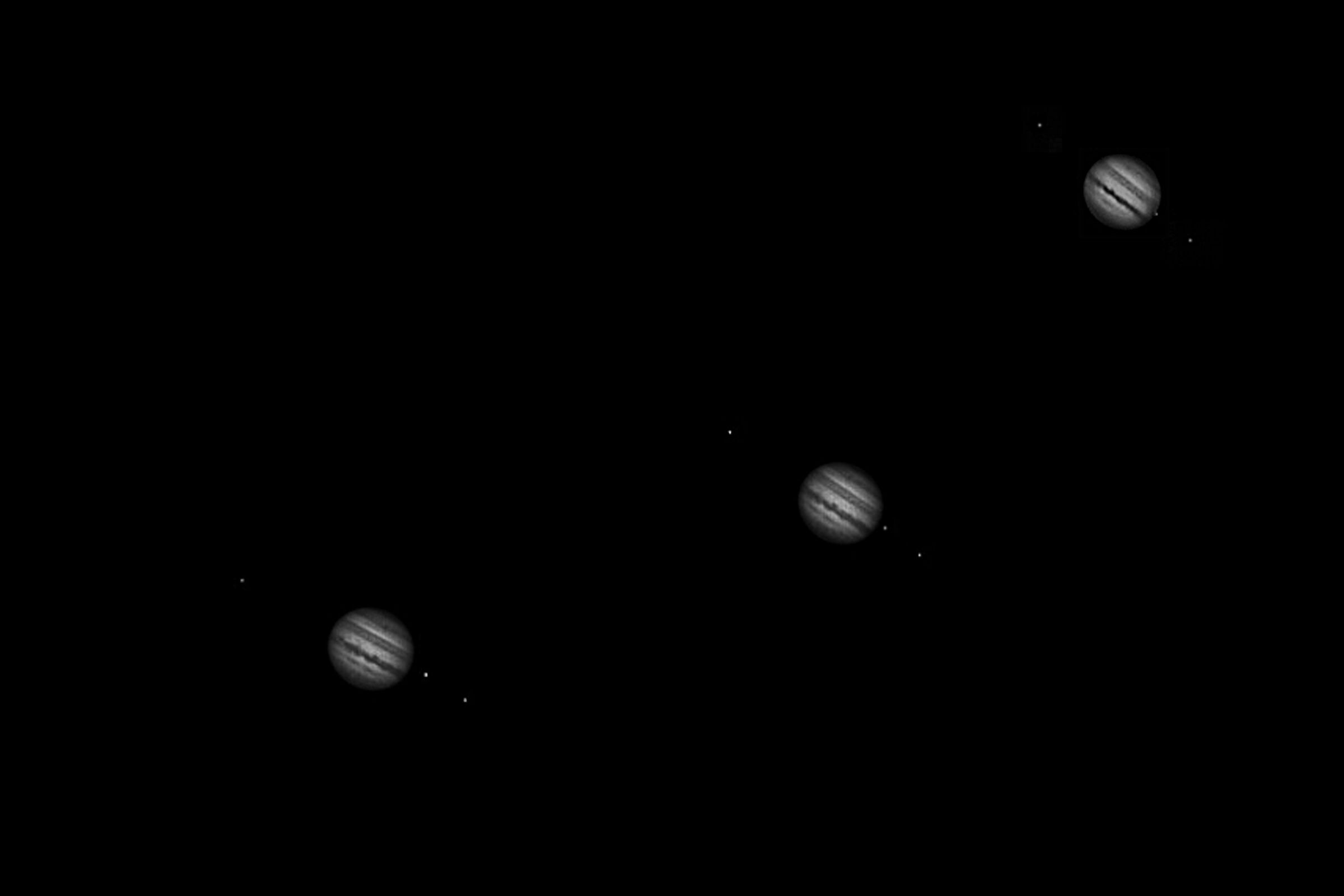 Jupiter, sequence of three shots with evident rotation l
