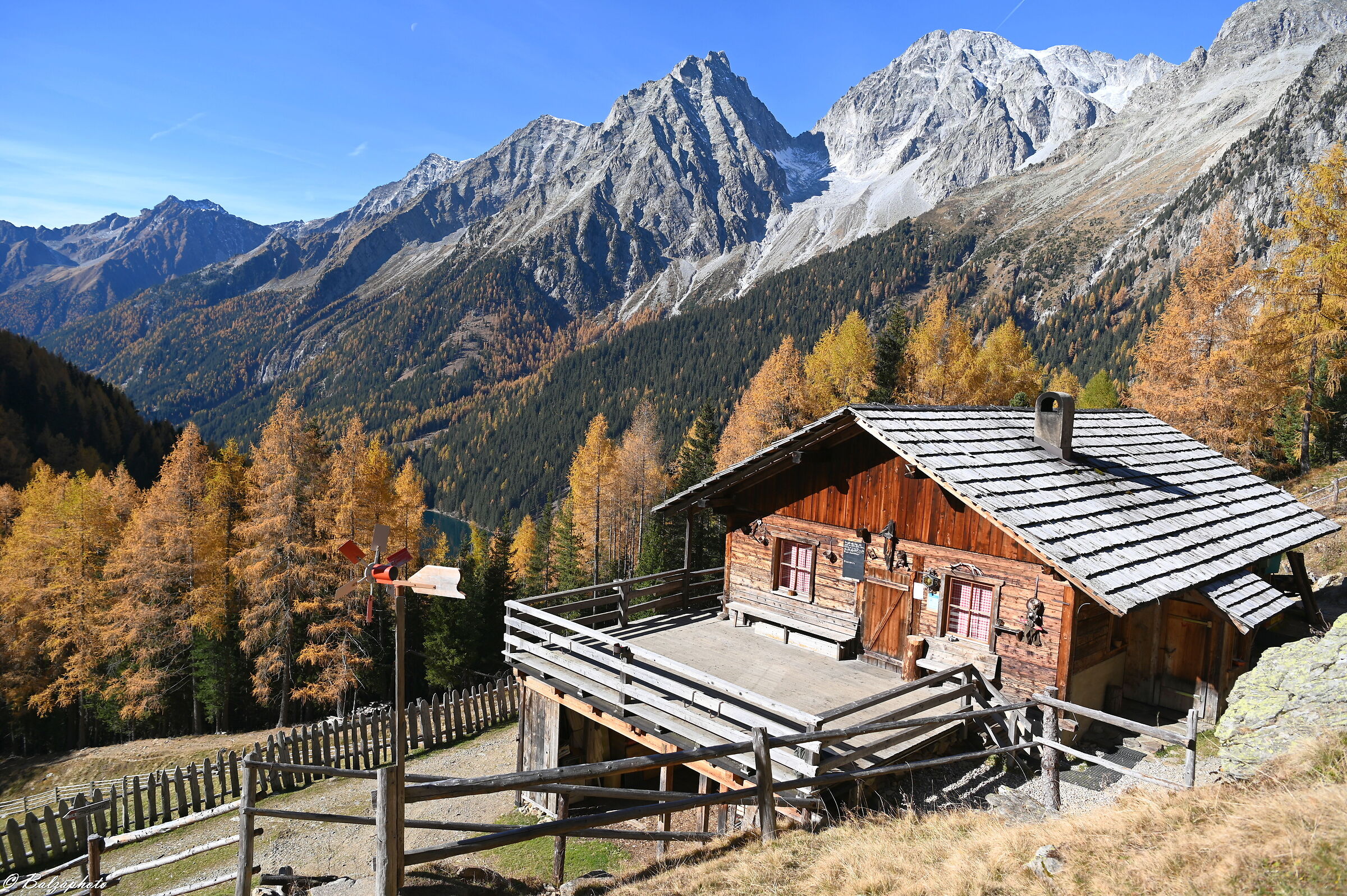 Malga Steinzger at 1900 mt overlooking Lake Anterselva
