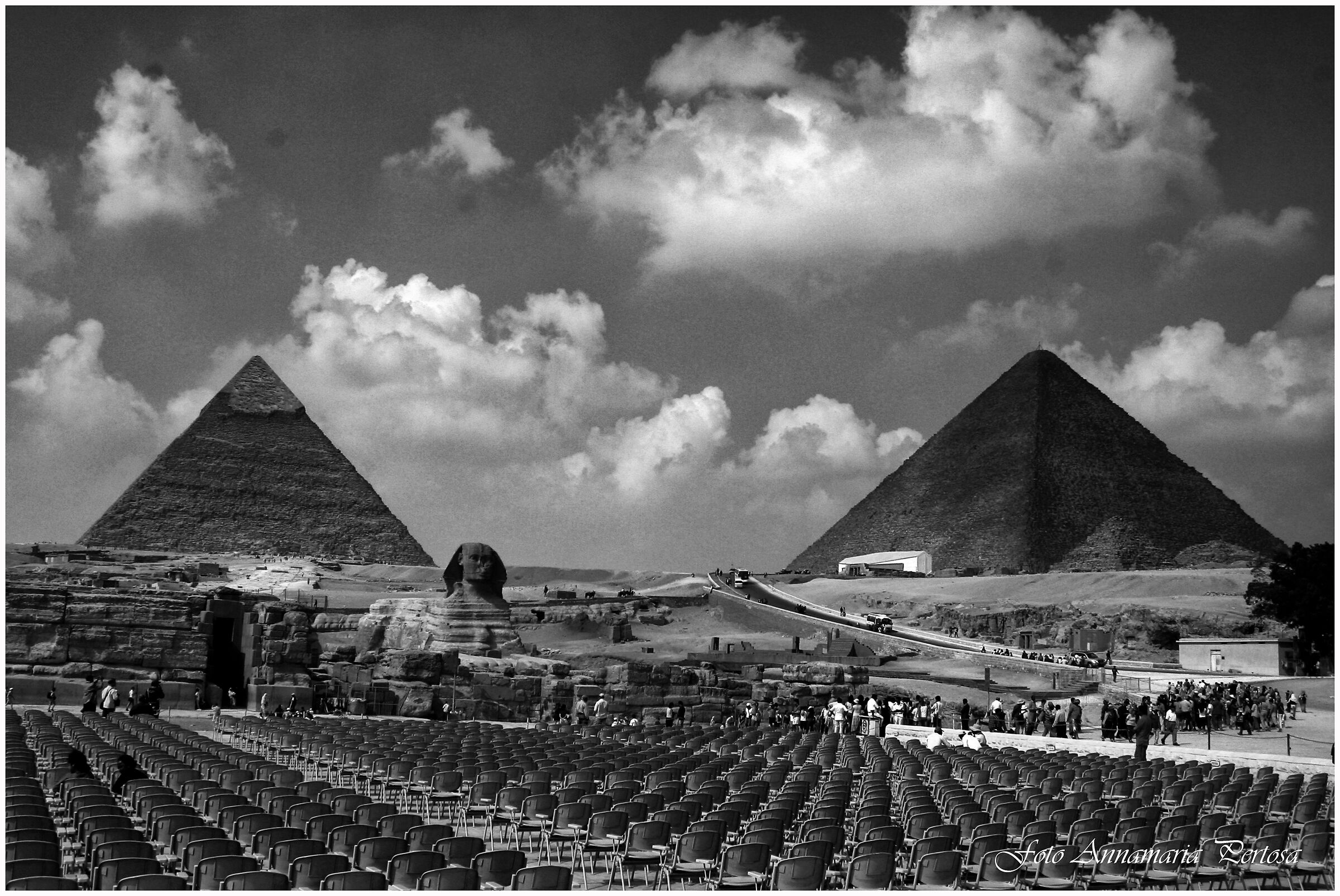 The Sphinx guarding the Pyramids