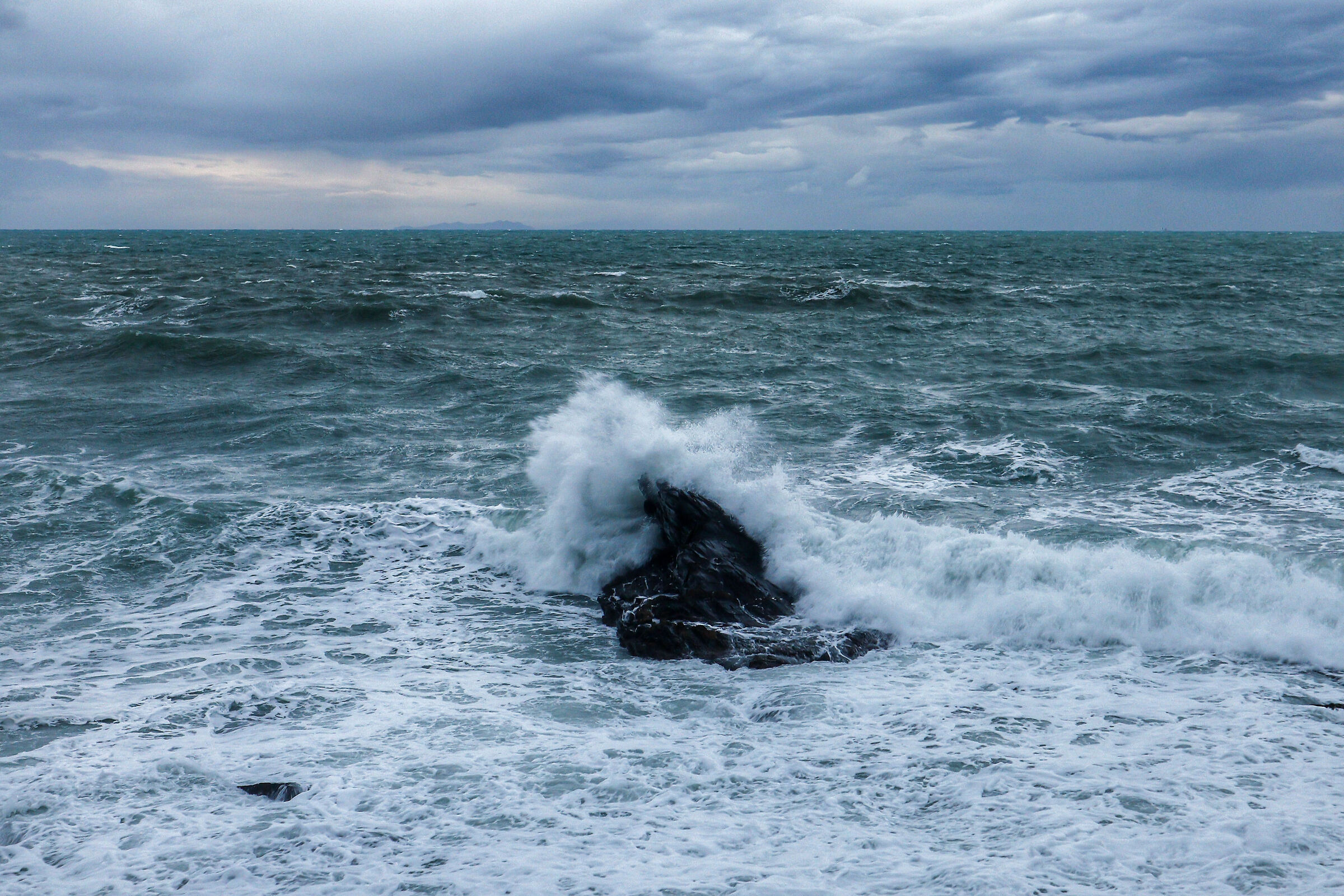 Stormy sea...