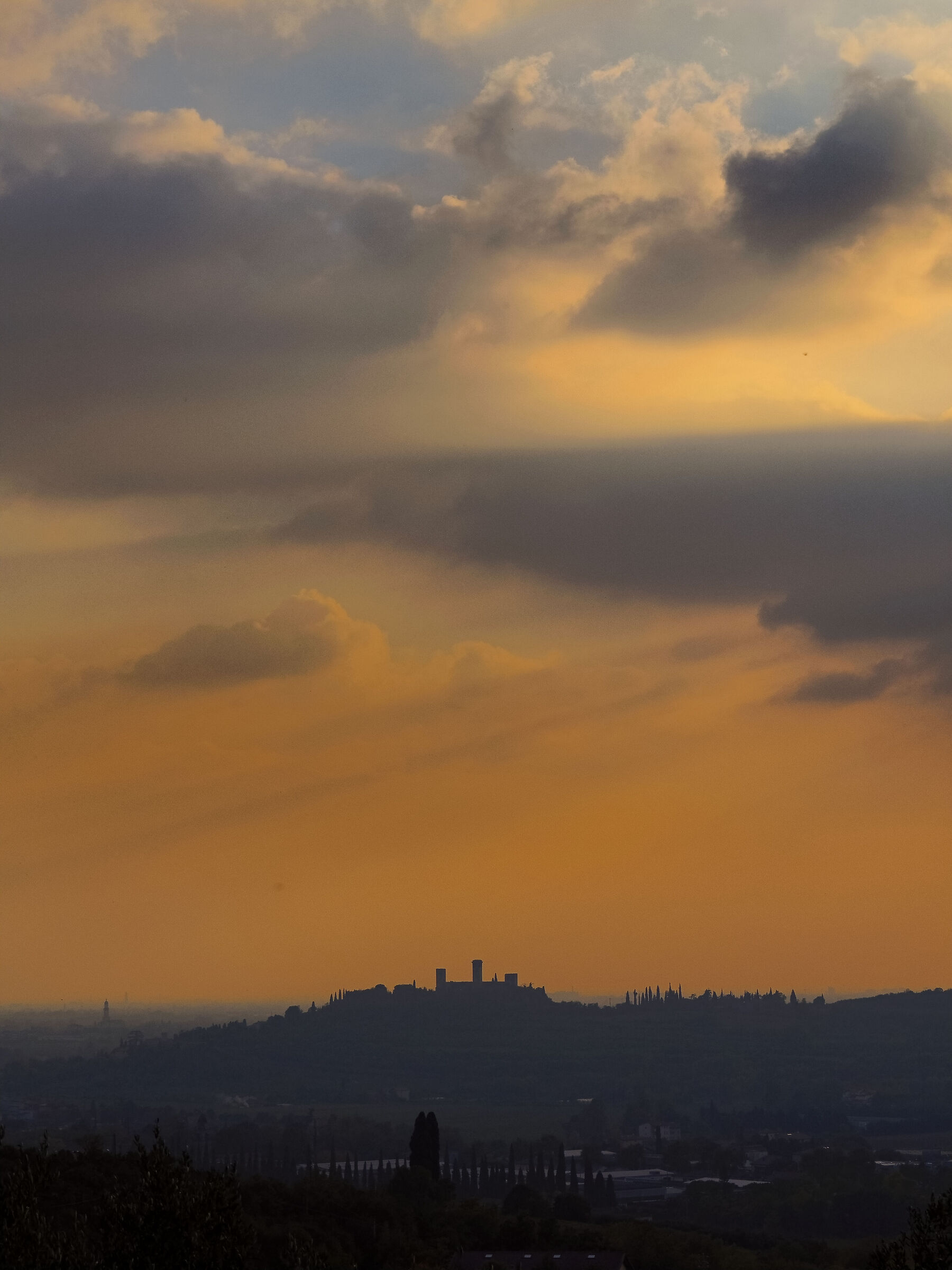 sunset over the castle of Montorio