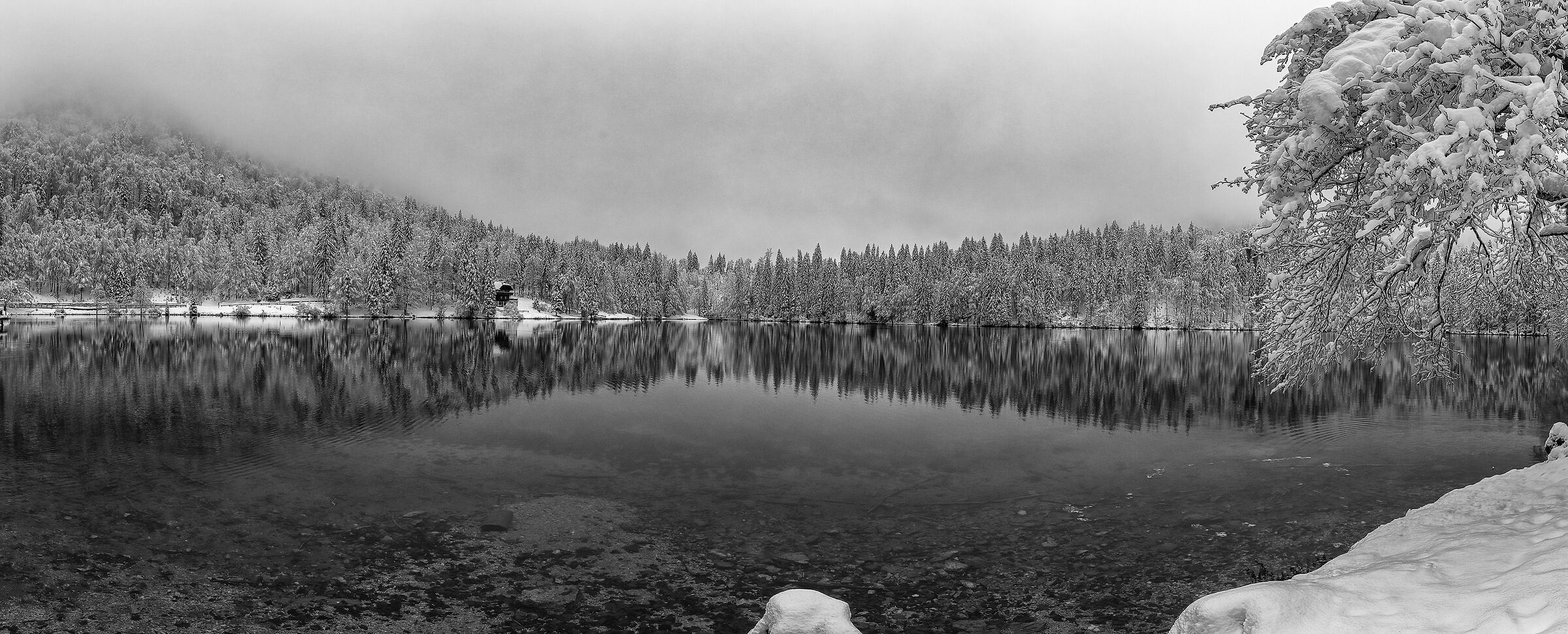 Lago inferiore di fusine 28/11/2021 in BW