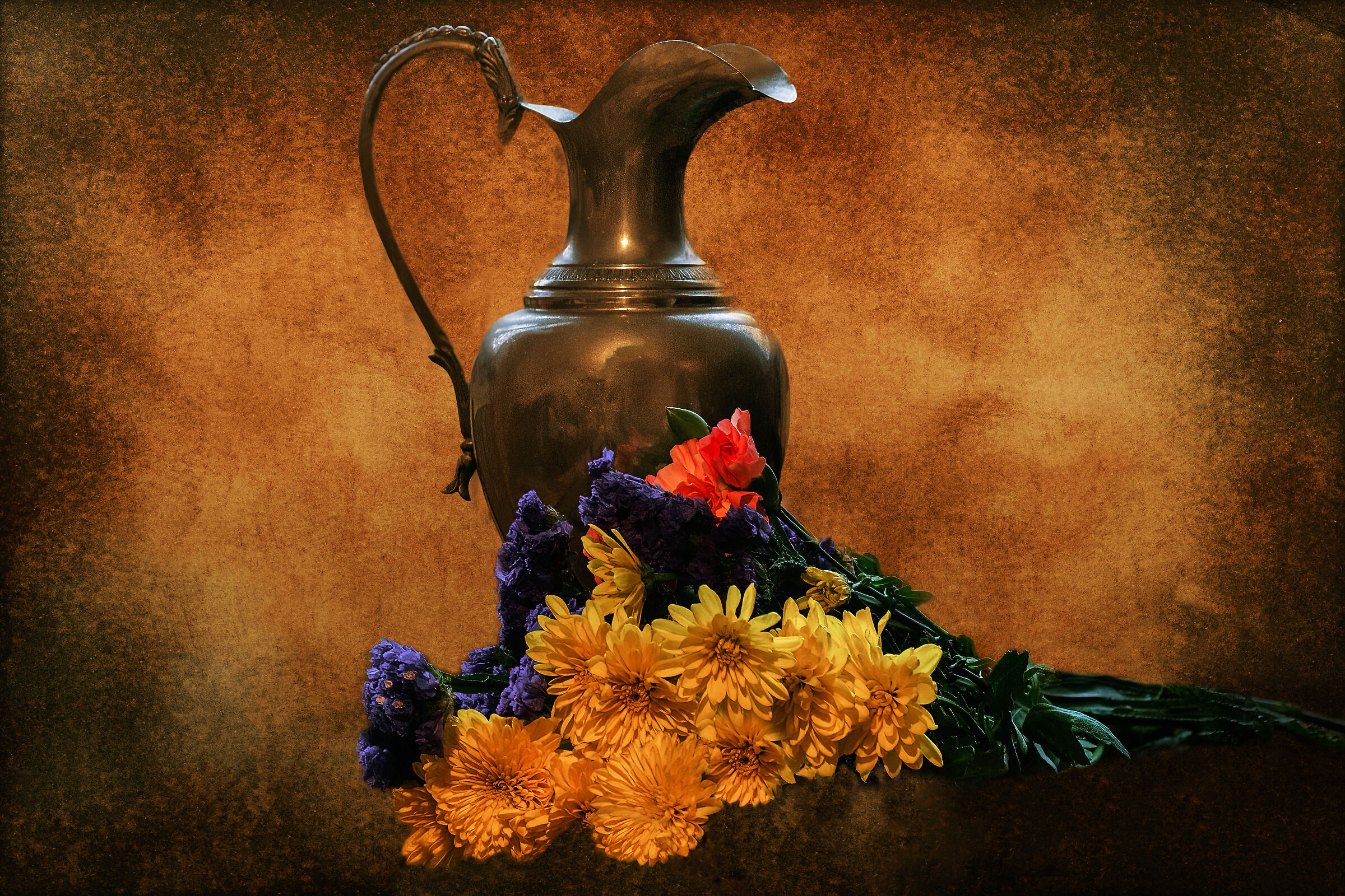 Old metallic amphora