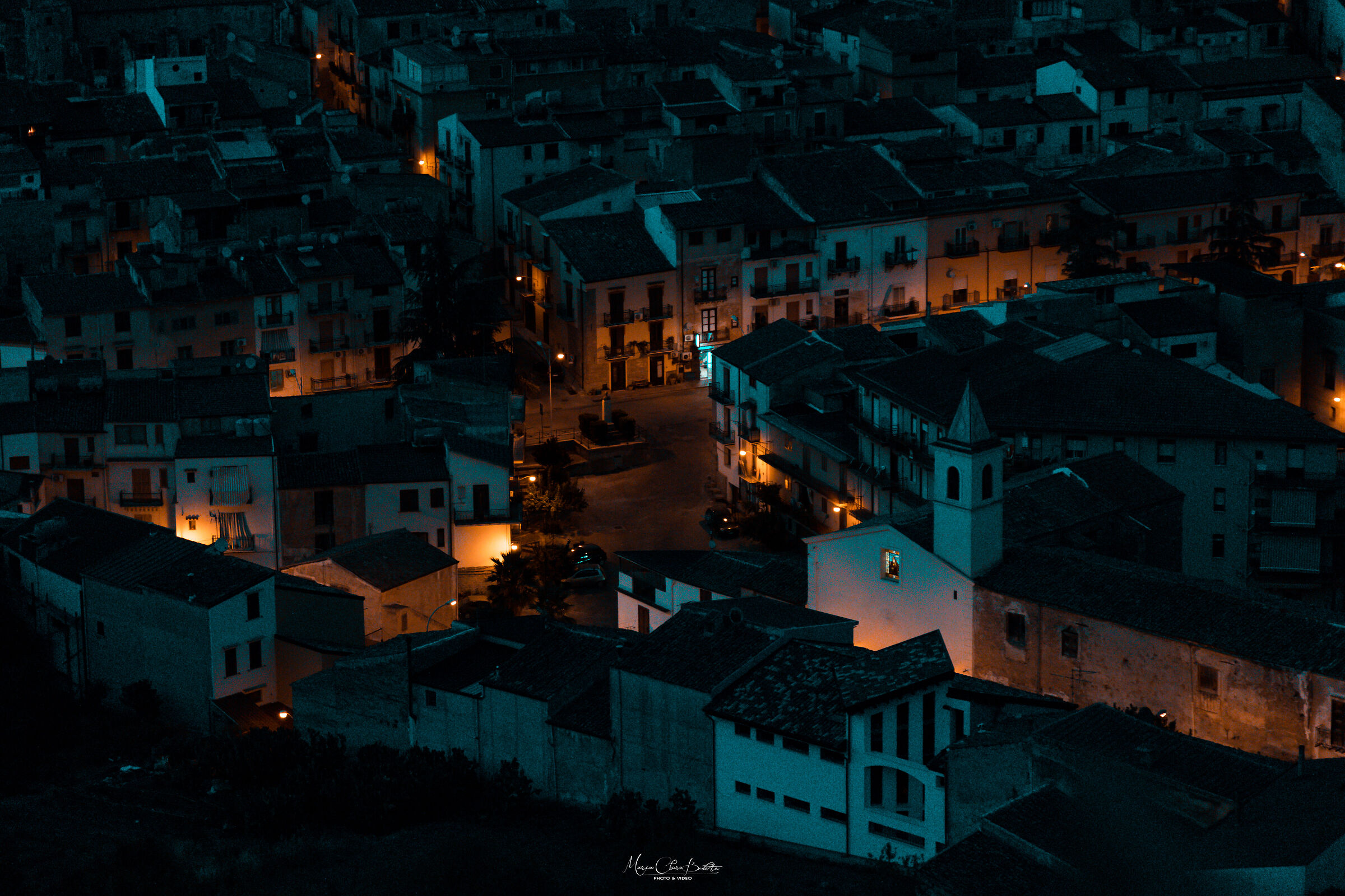 Ciminna at nightfall