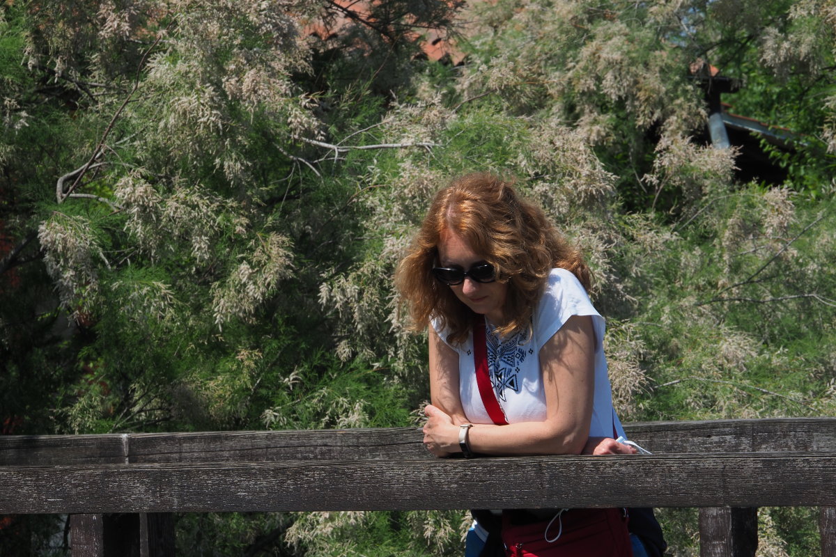 Absorbed in her thoughts