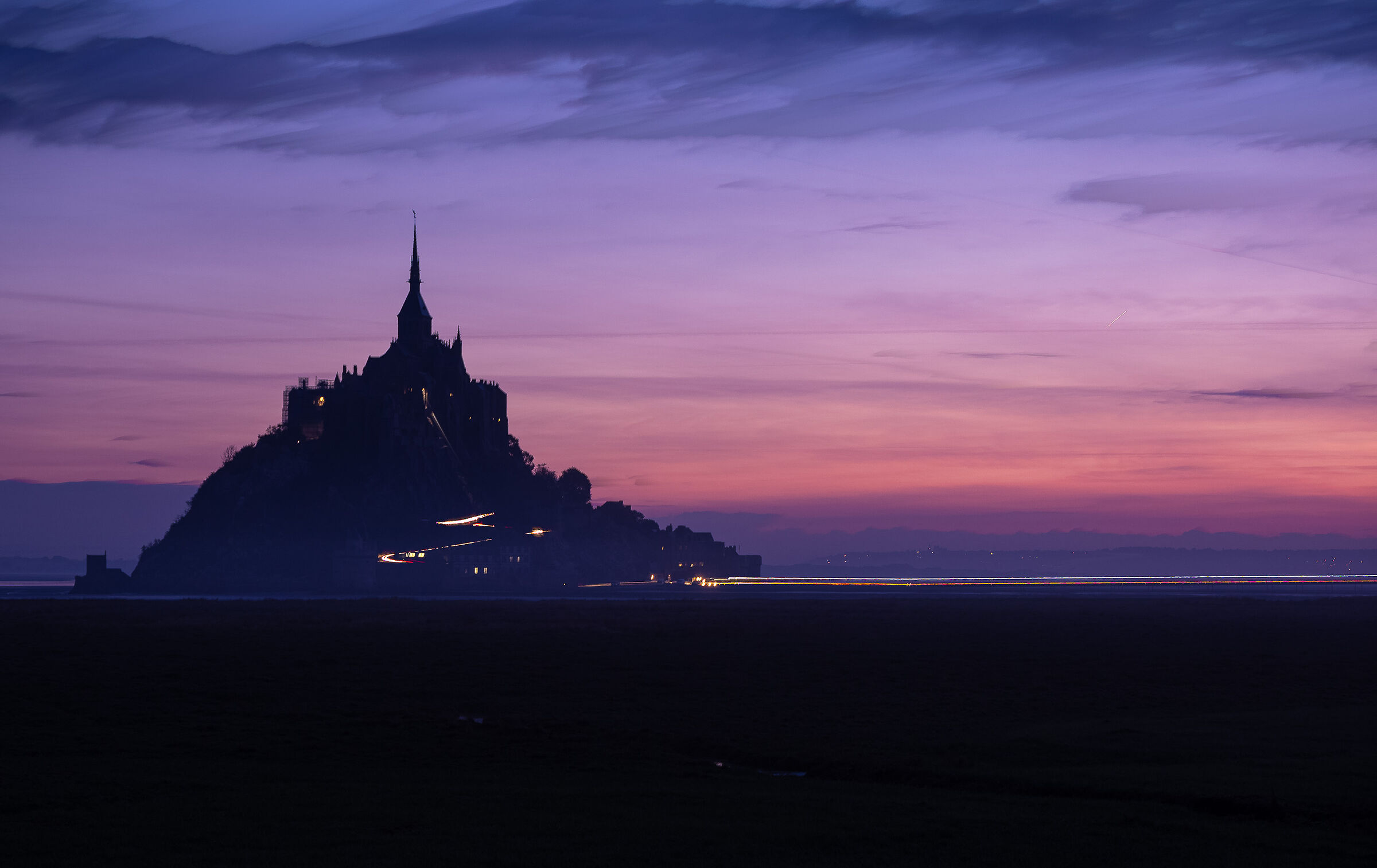 and the night is tinged with pink