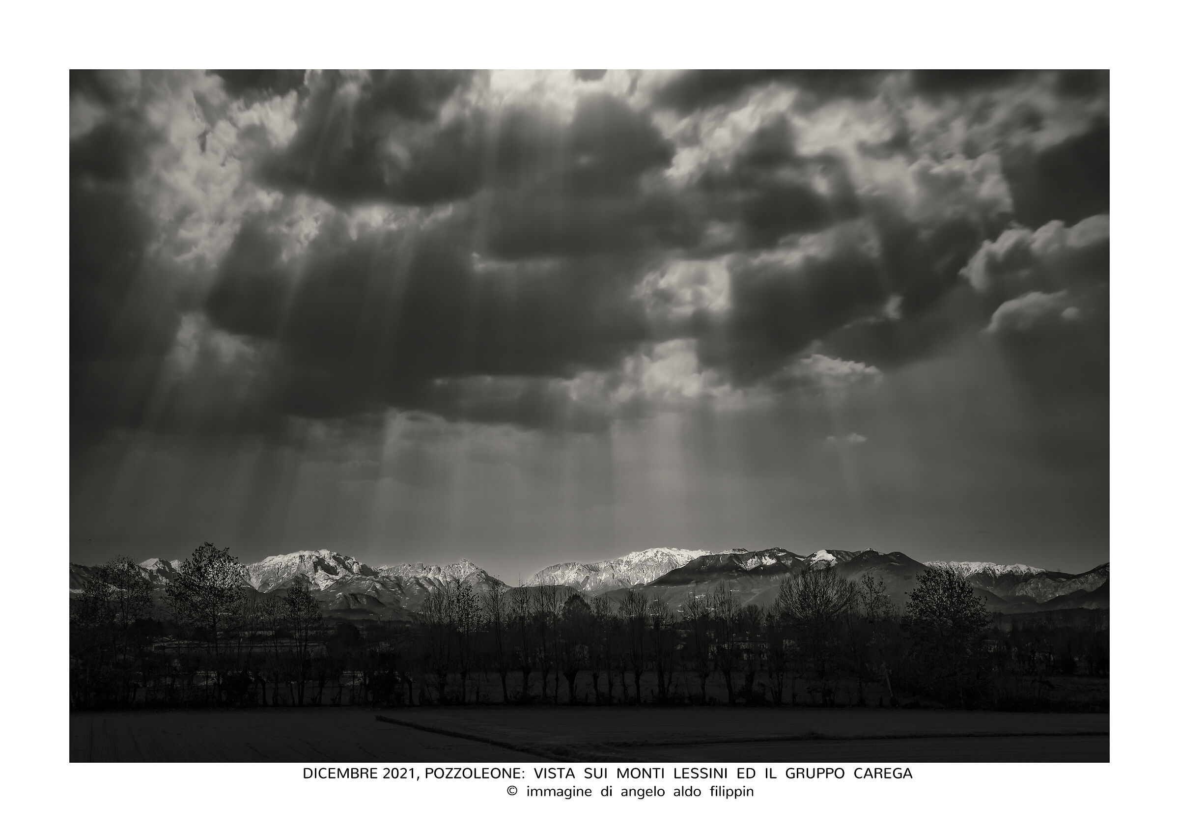 2021, Pozzoleone: vista sui Monti Lessini e il Carega
