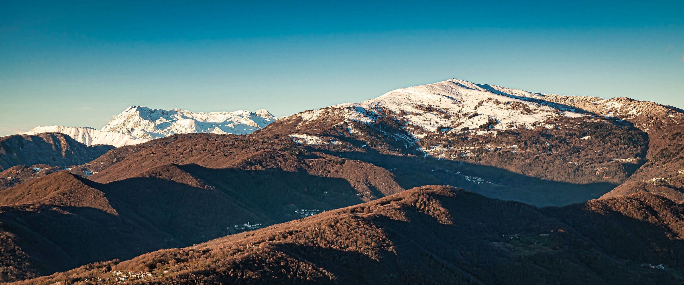 Il monte Matajur verso il tramonto