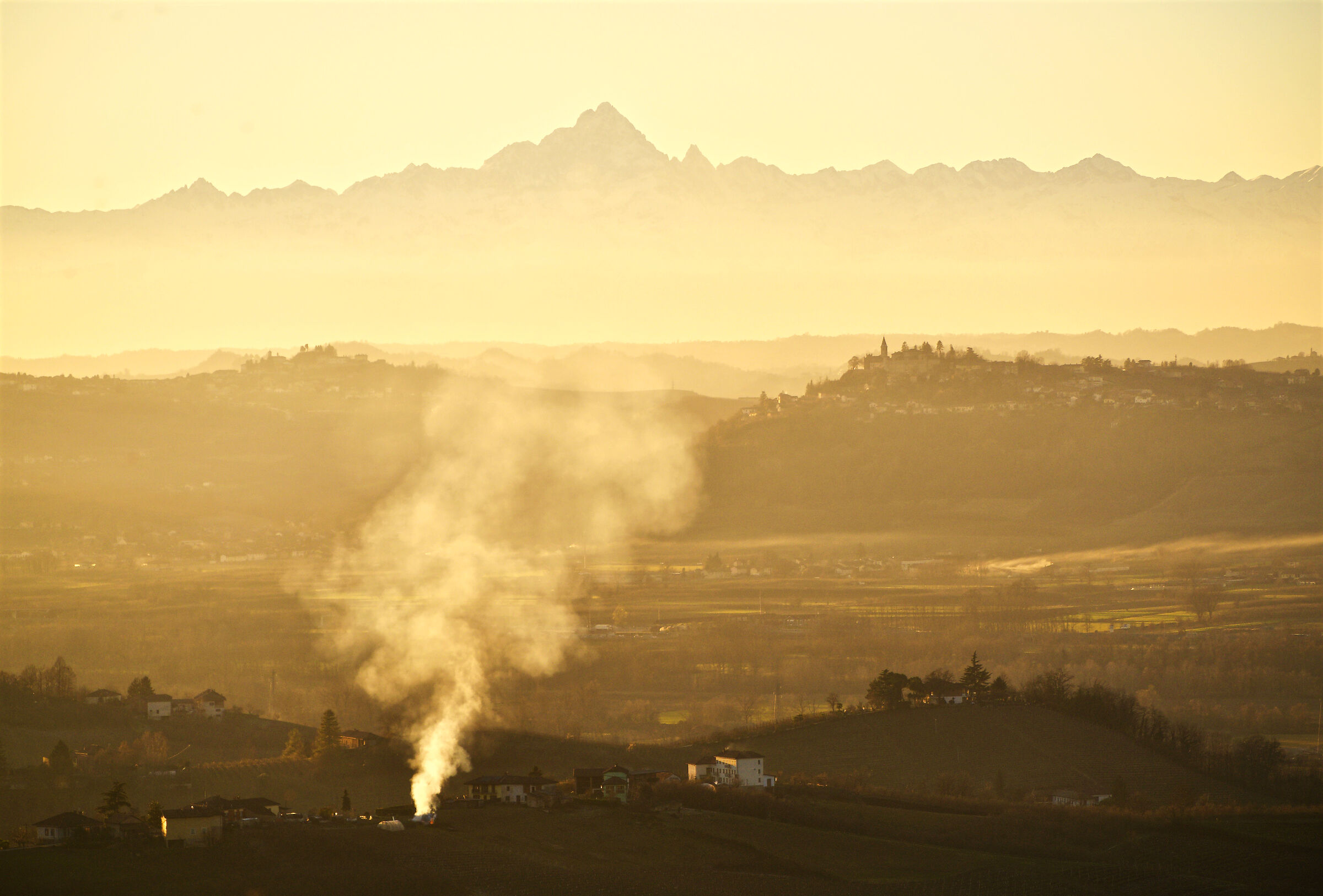Fires at sunset