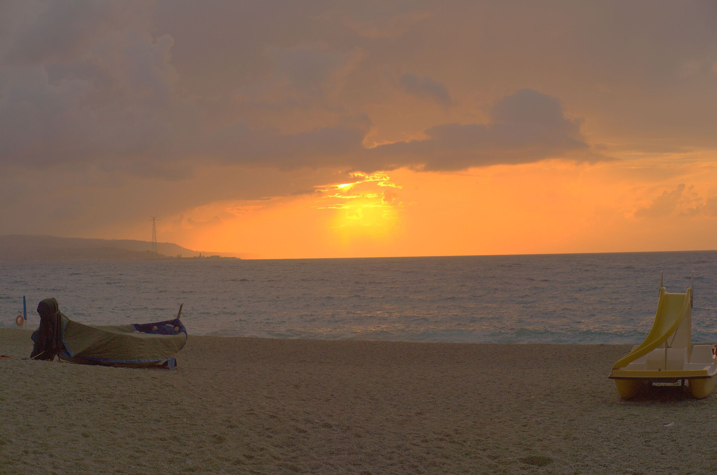 Sunset over the strait.