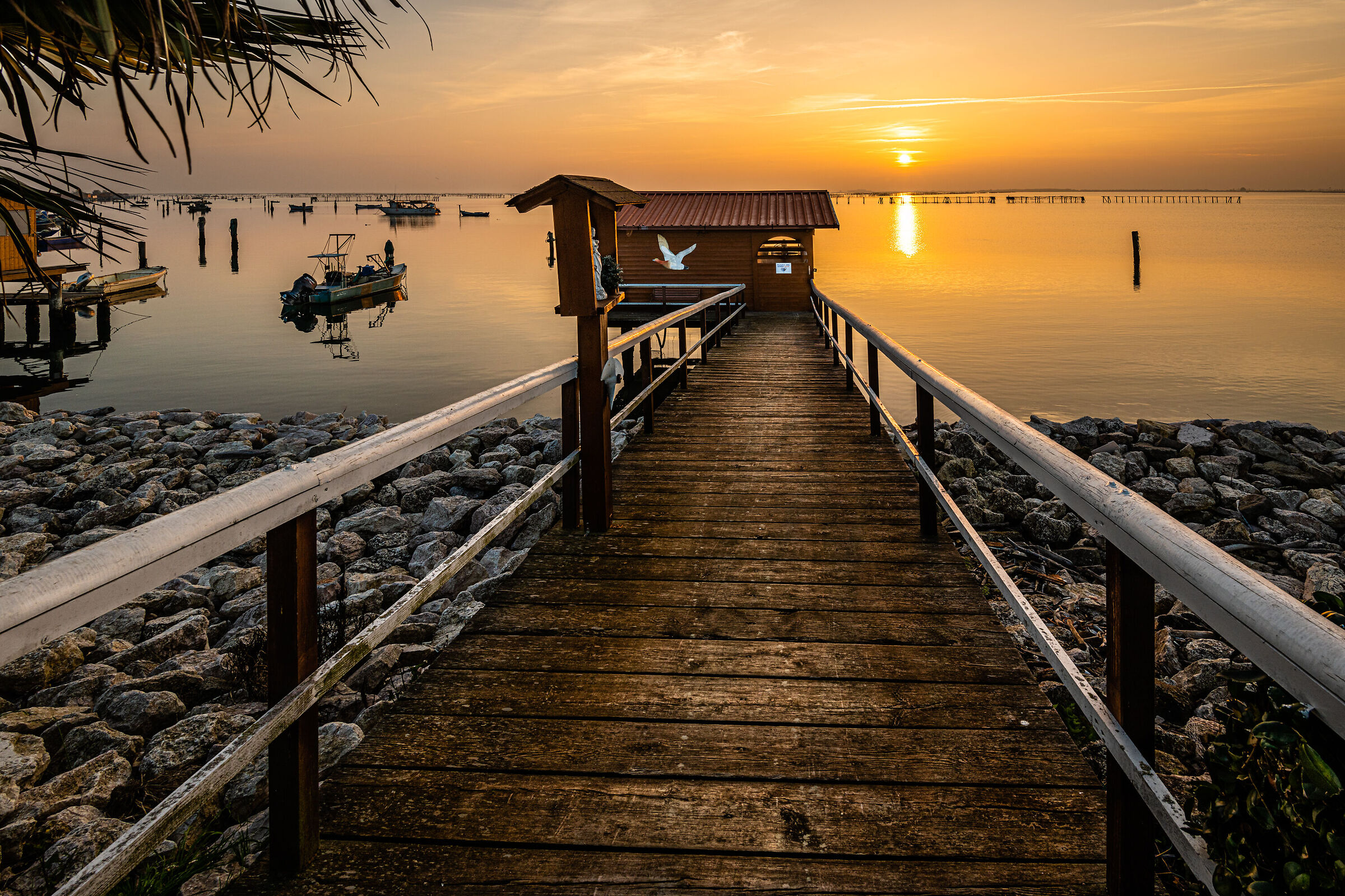 Autumn sunset in Sacca