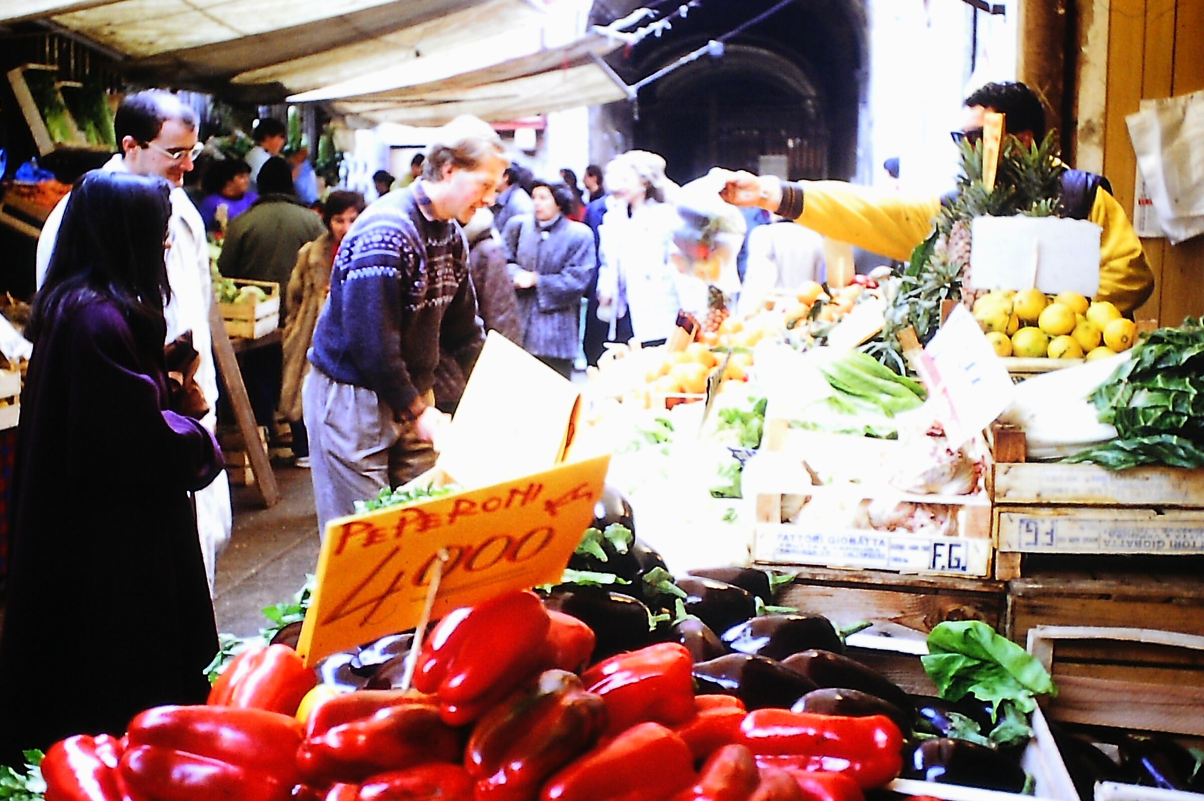 Greengrocer in Venice, before the Euro...