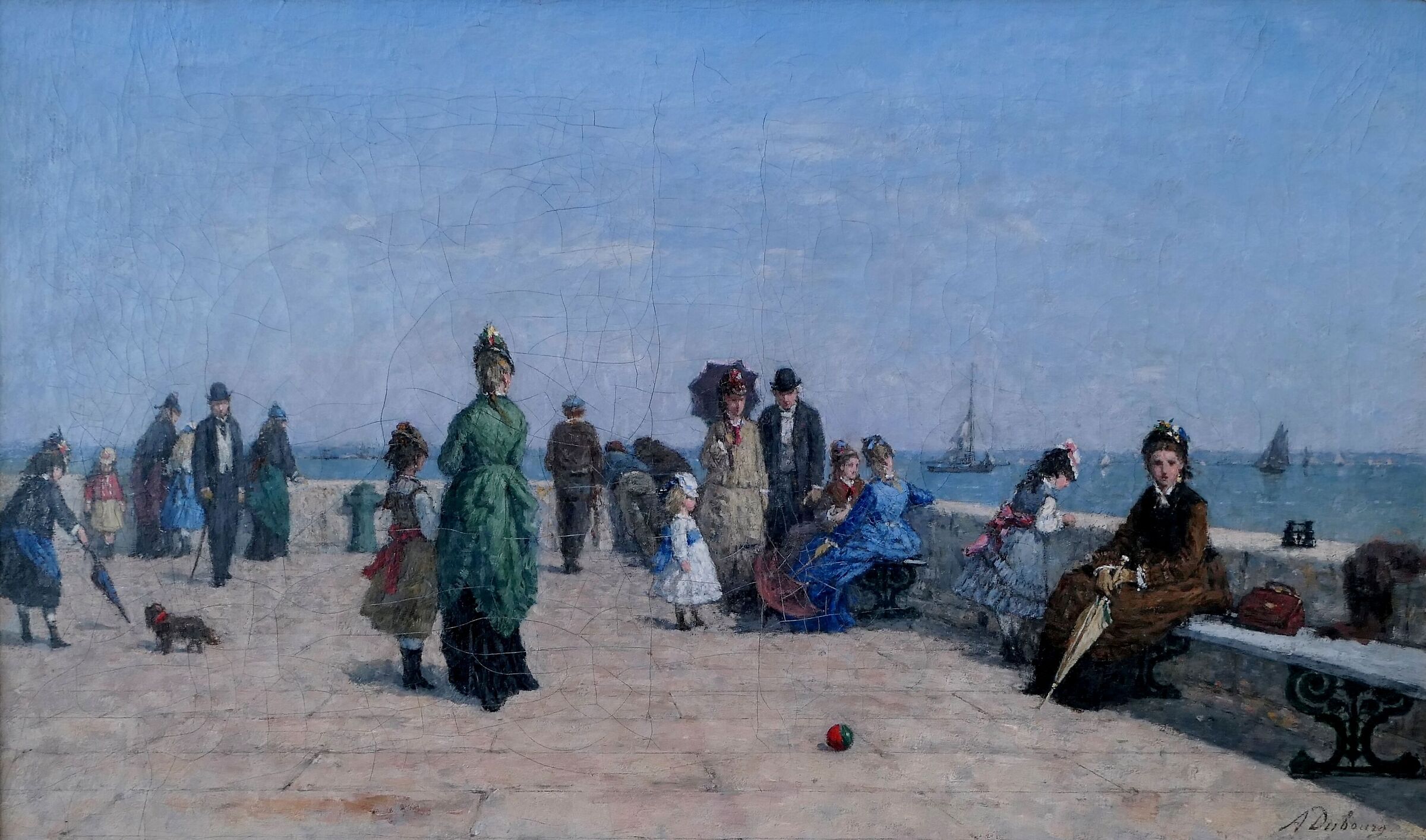 Dubourg - Promeneurs sur la jetée de Honfleur (1888)