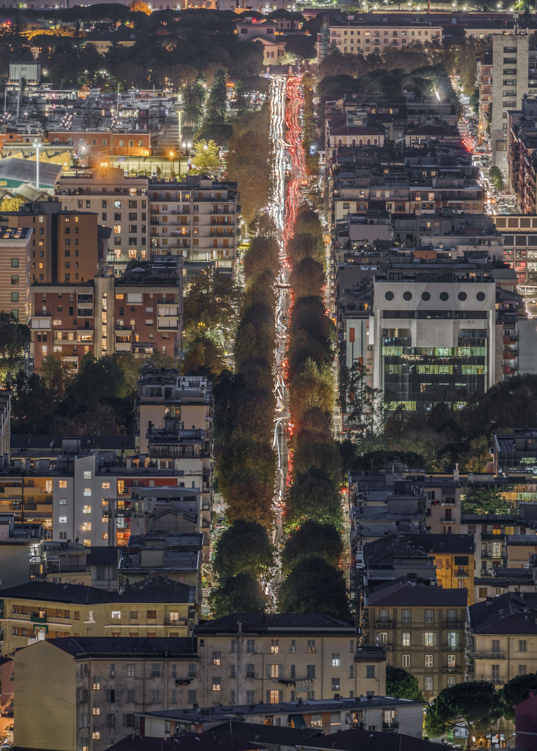 Viale Italia di sera