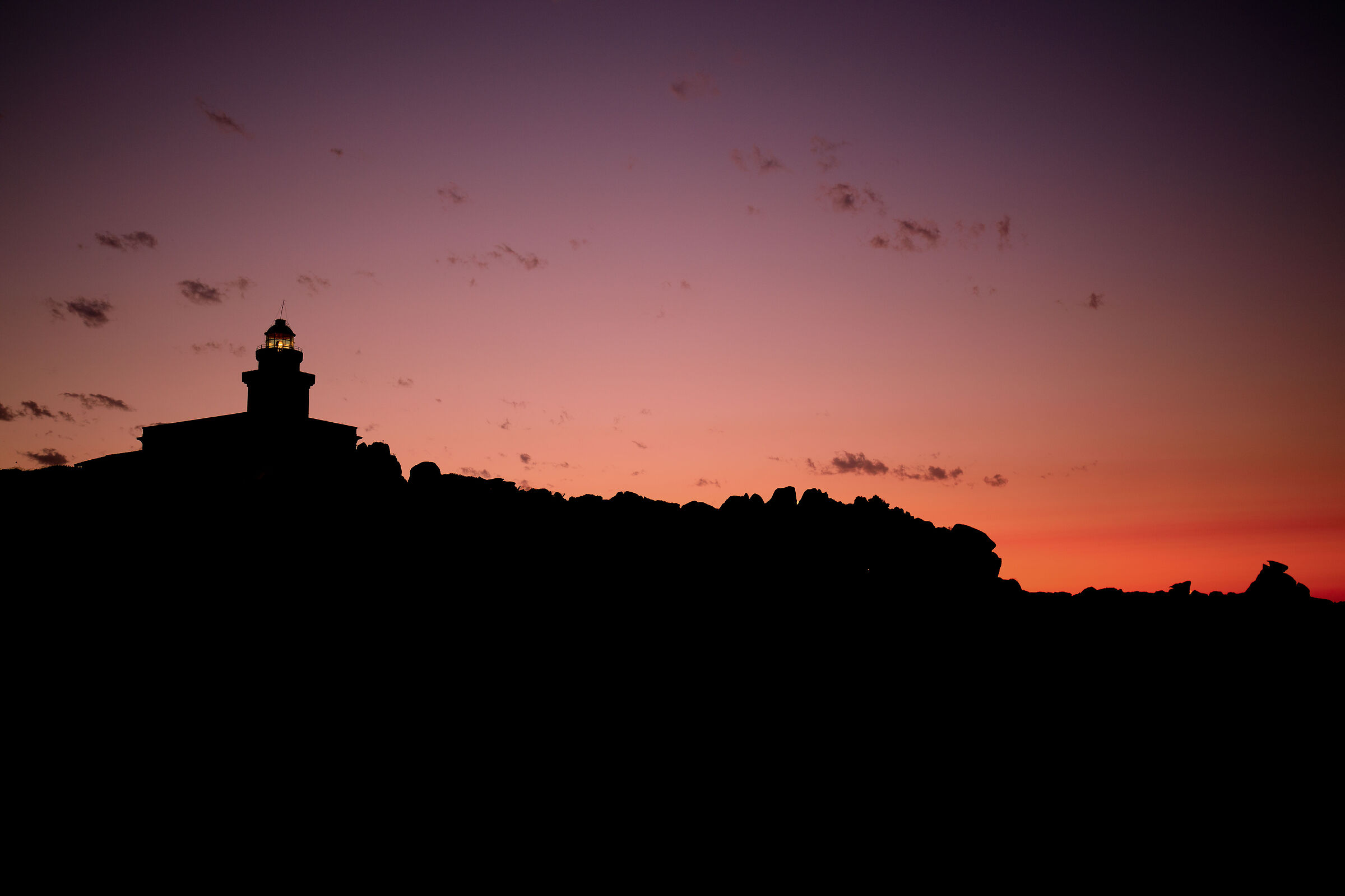 the lighthouse at sunset
