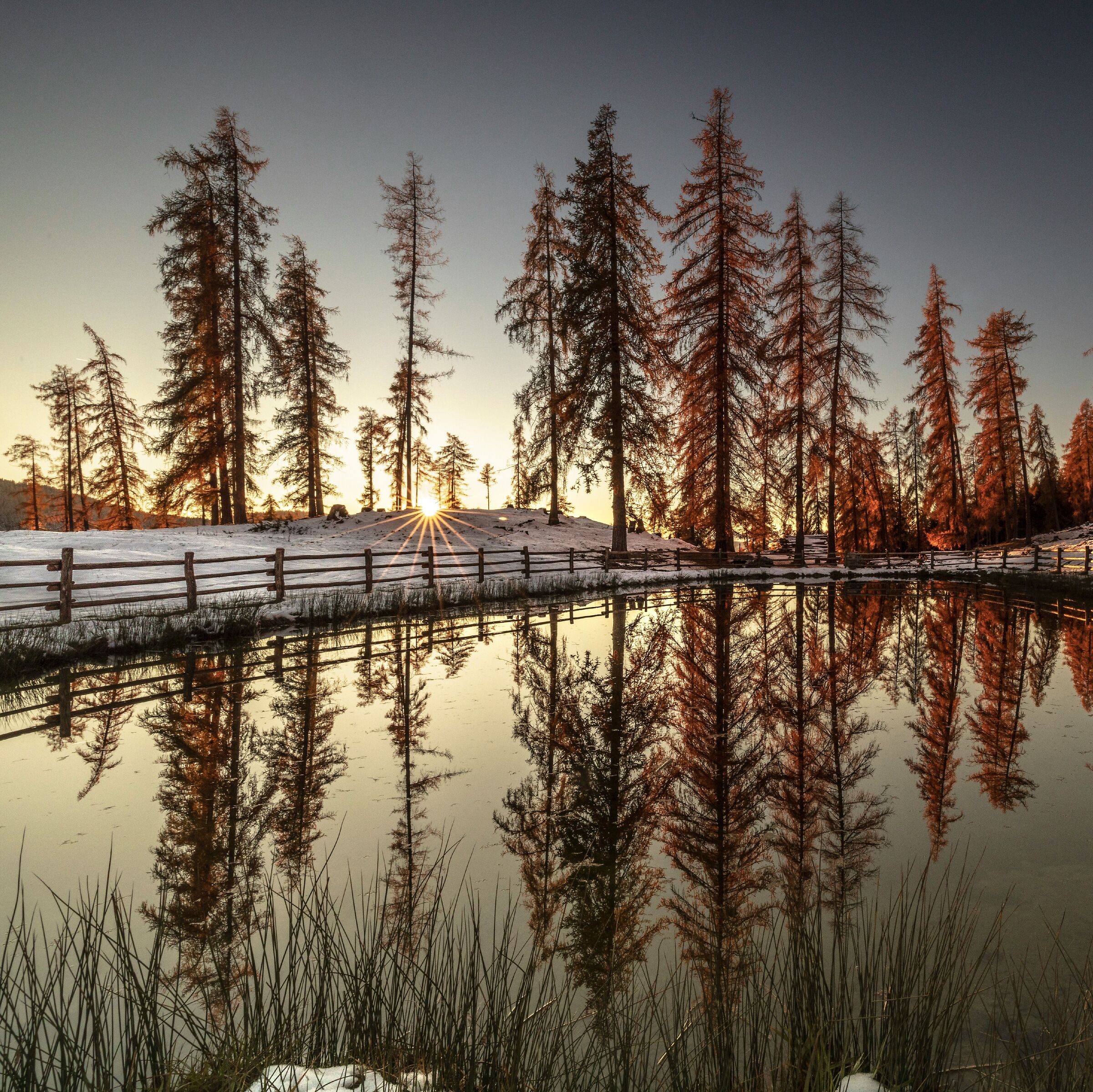 Sunset pond Wuhn - South Tyrol
