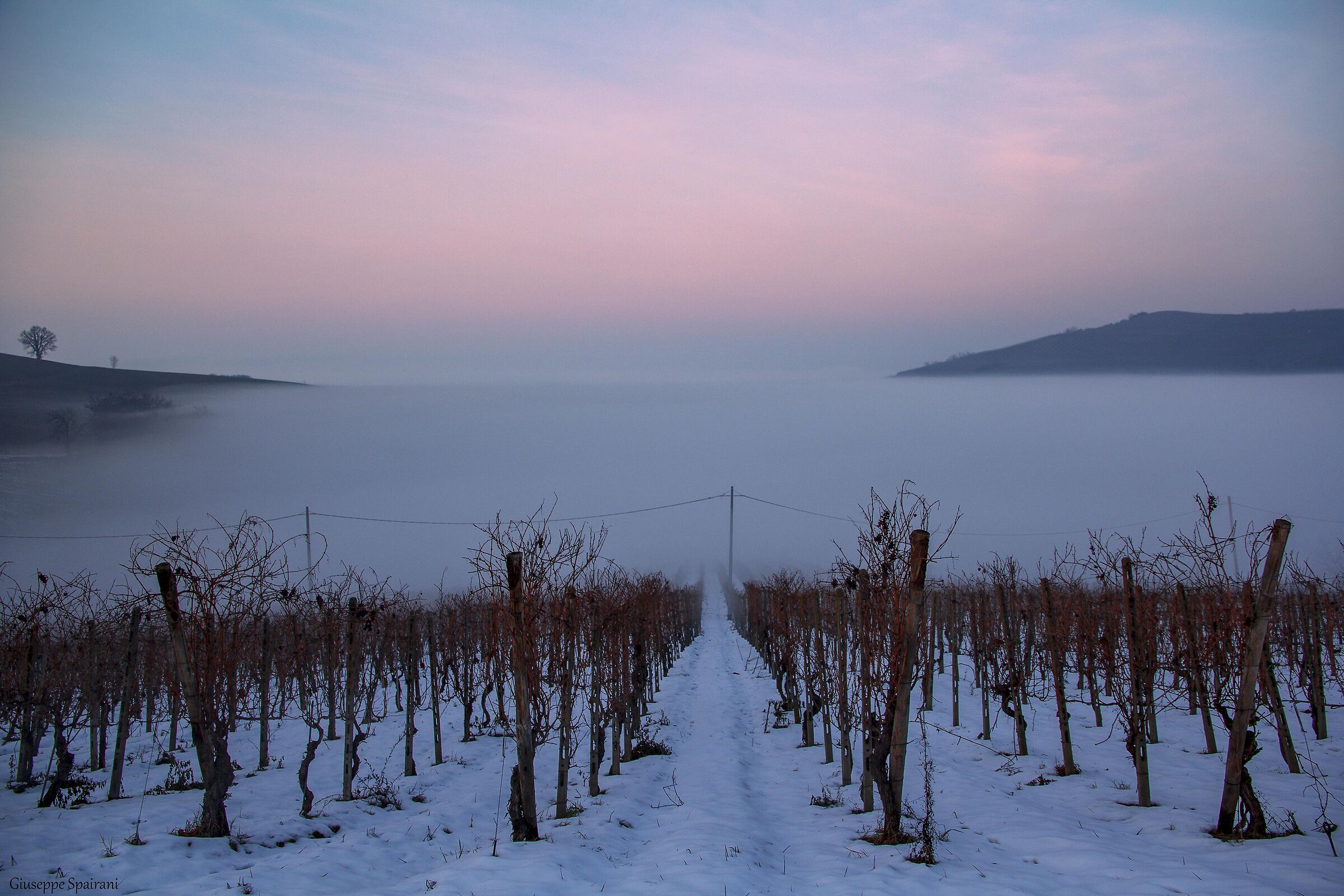 scende la sera.....e anche la nebbia