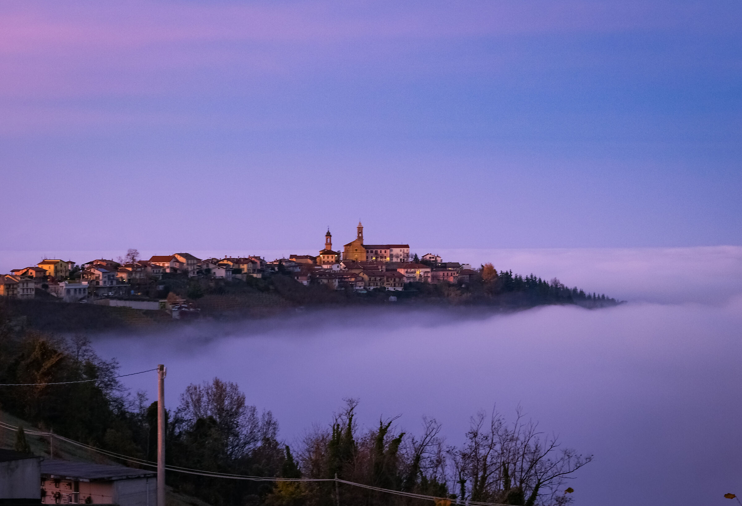 Langhe above and below the clouds