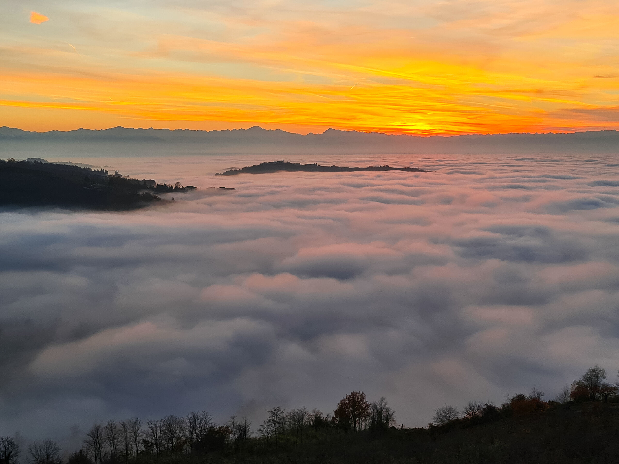Sunset above the clouds
