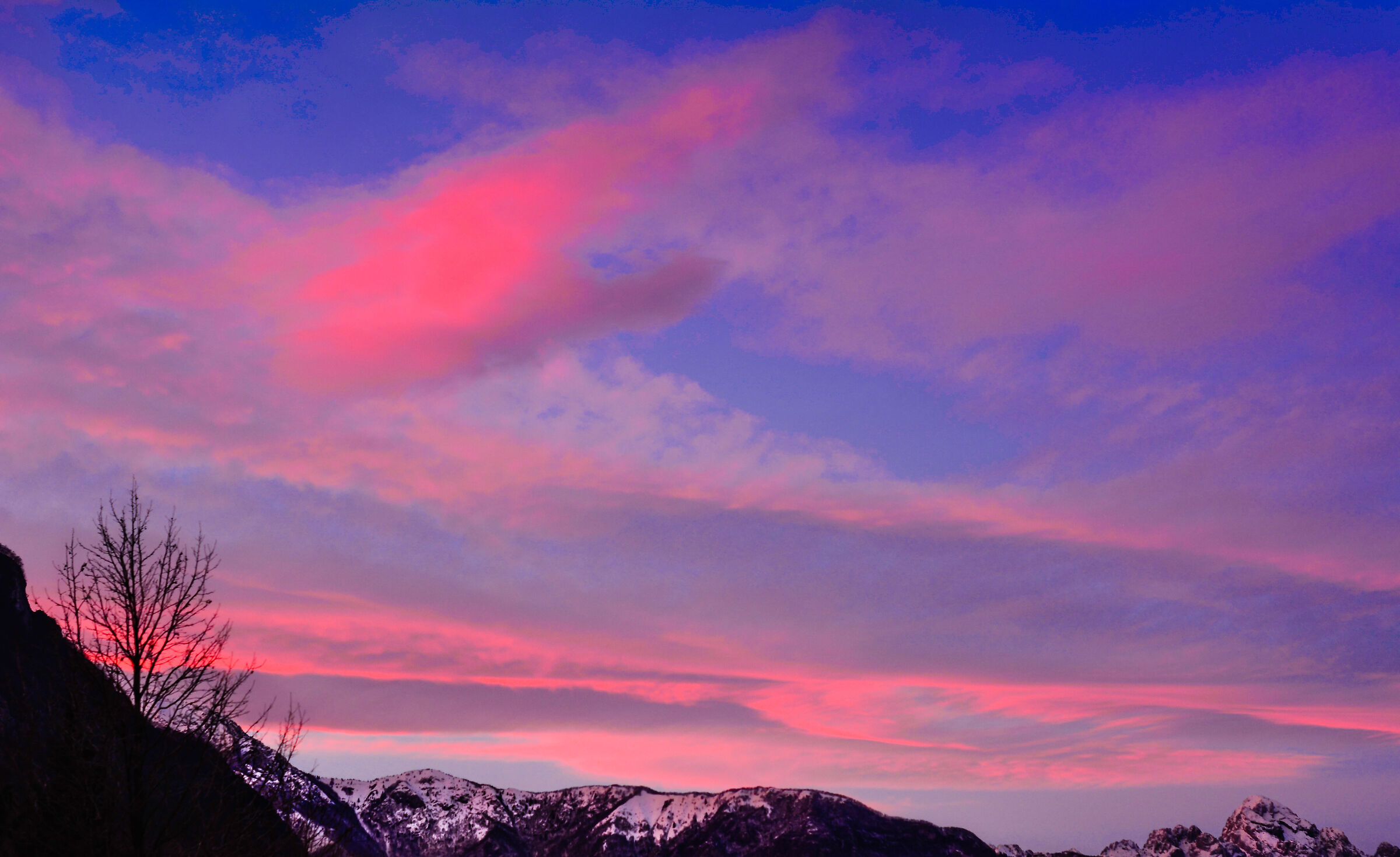 shades of pink at sunset