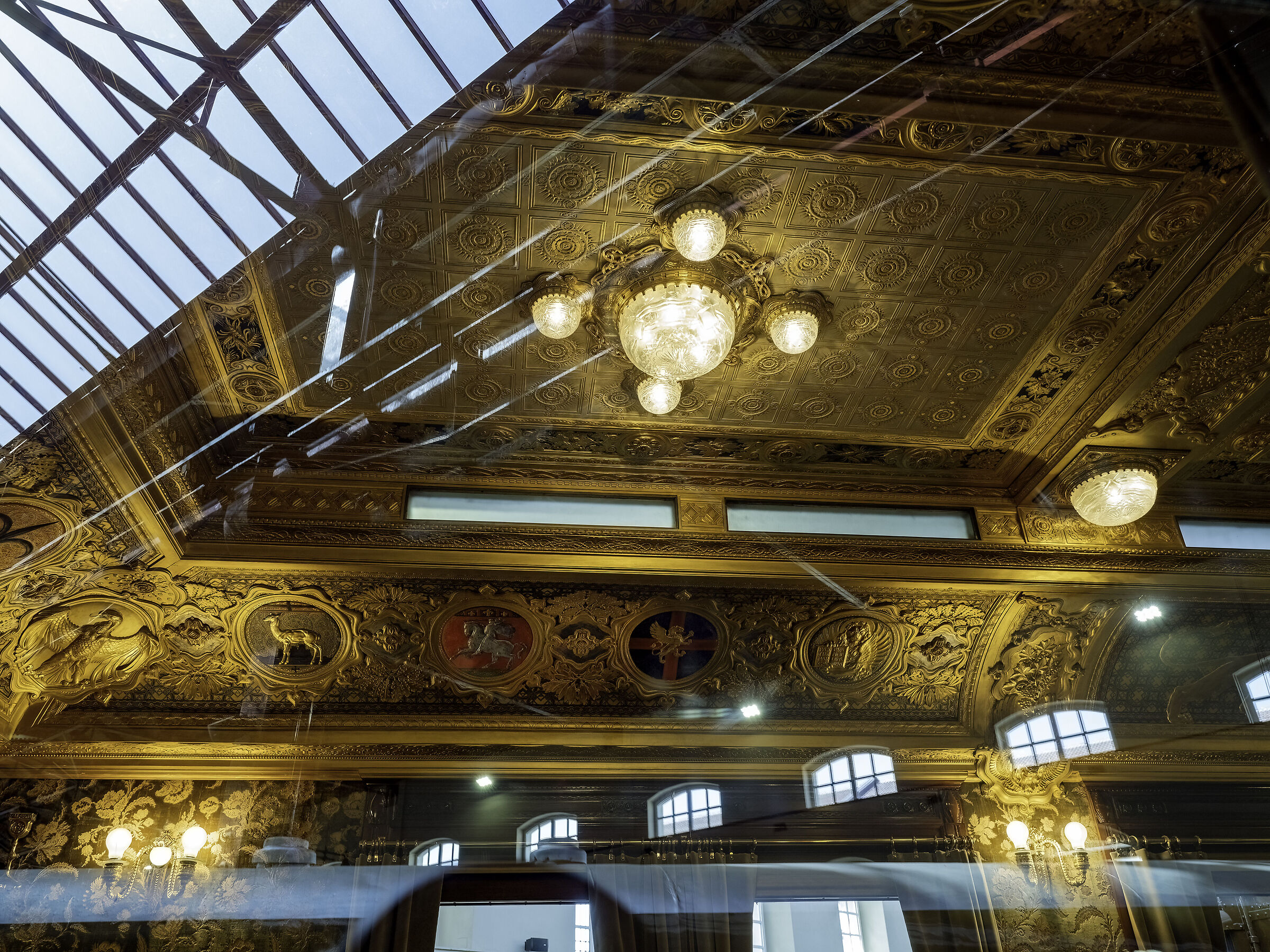 Carrozza treno Presidenziale, soffitto  - Pietrarsa