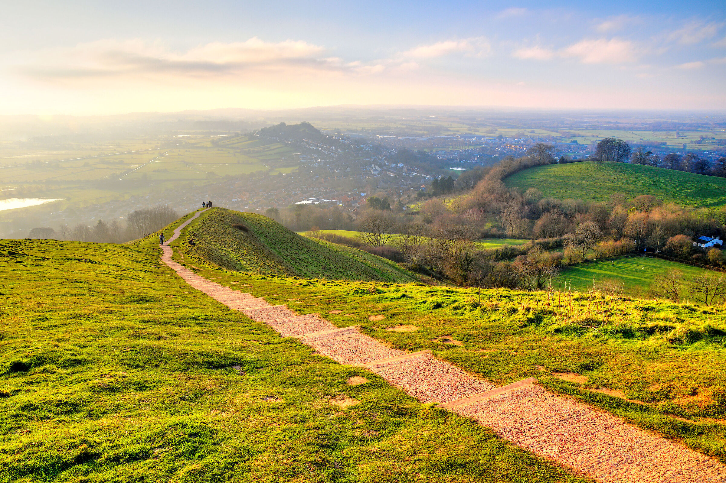 Discesa dal Glastonbury Tor