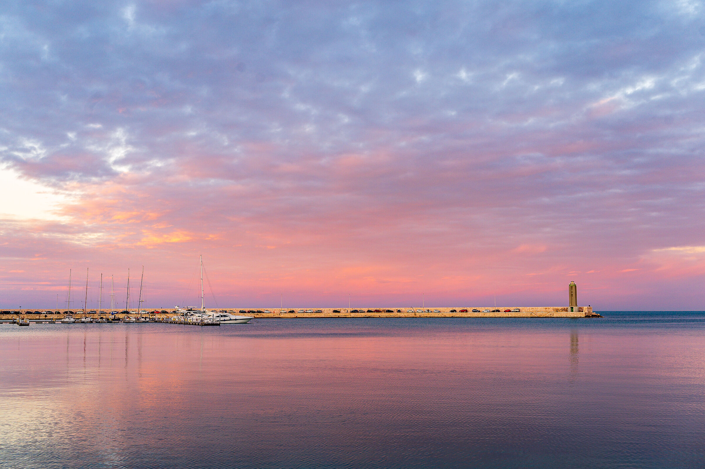 promenade at sunset