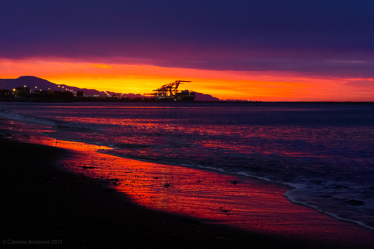 Sunrise over the port
