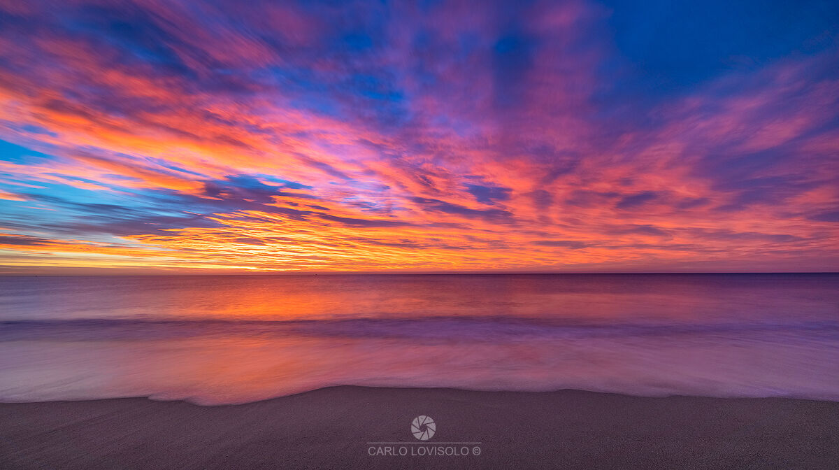 Ligurian Sea Finale Marina Beach Winter Sunrise