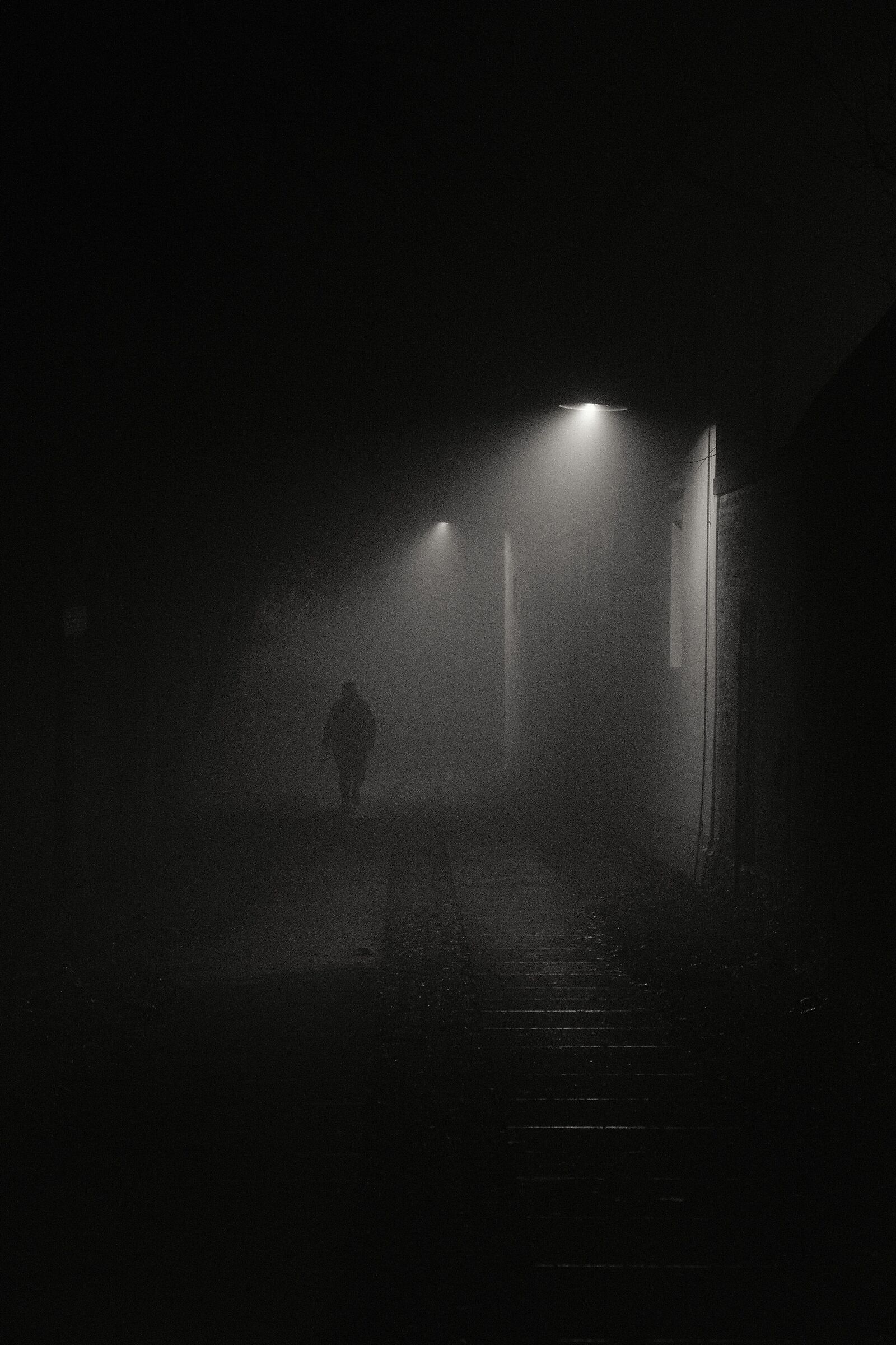 Alone in the fog I walk, to focus on the pen