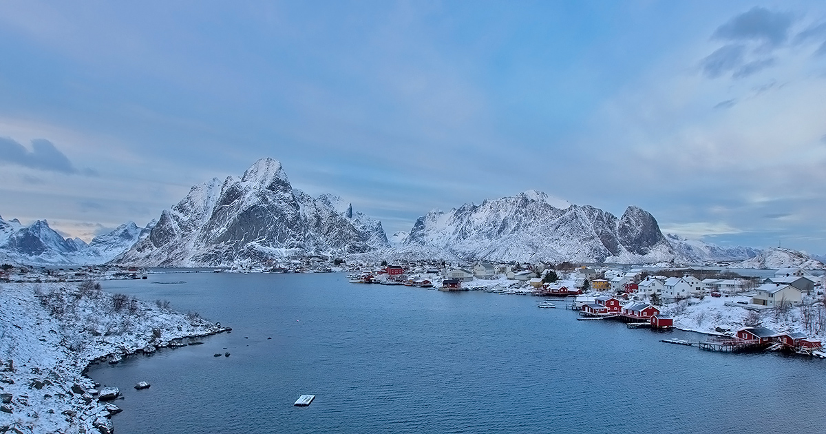 Twilight in Reine, Lofoten.