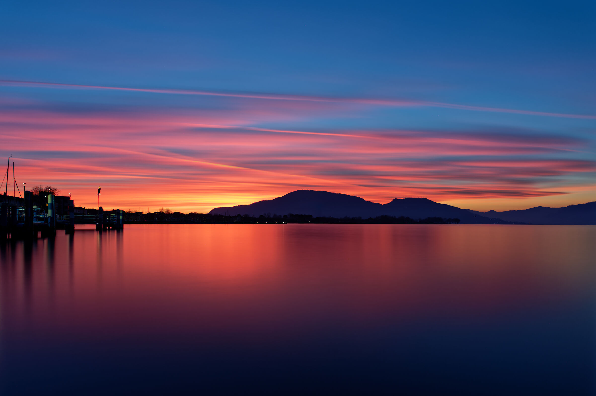 Sunset over the lake