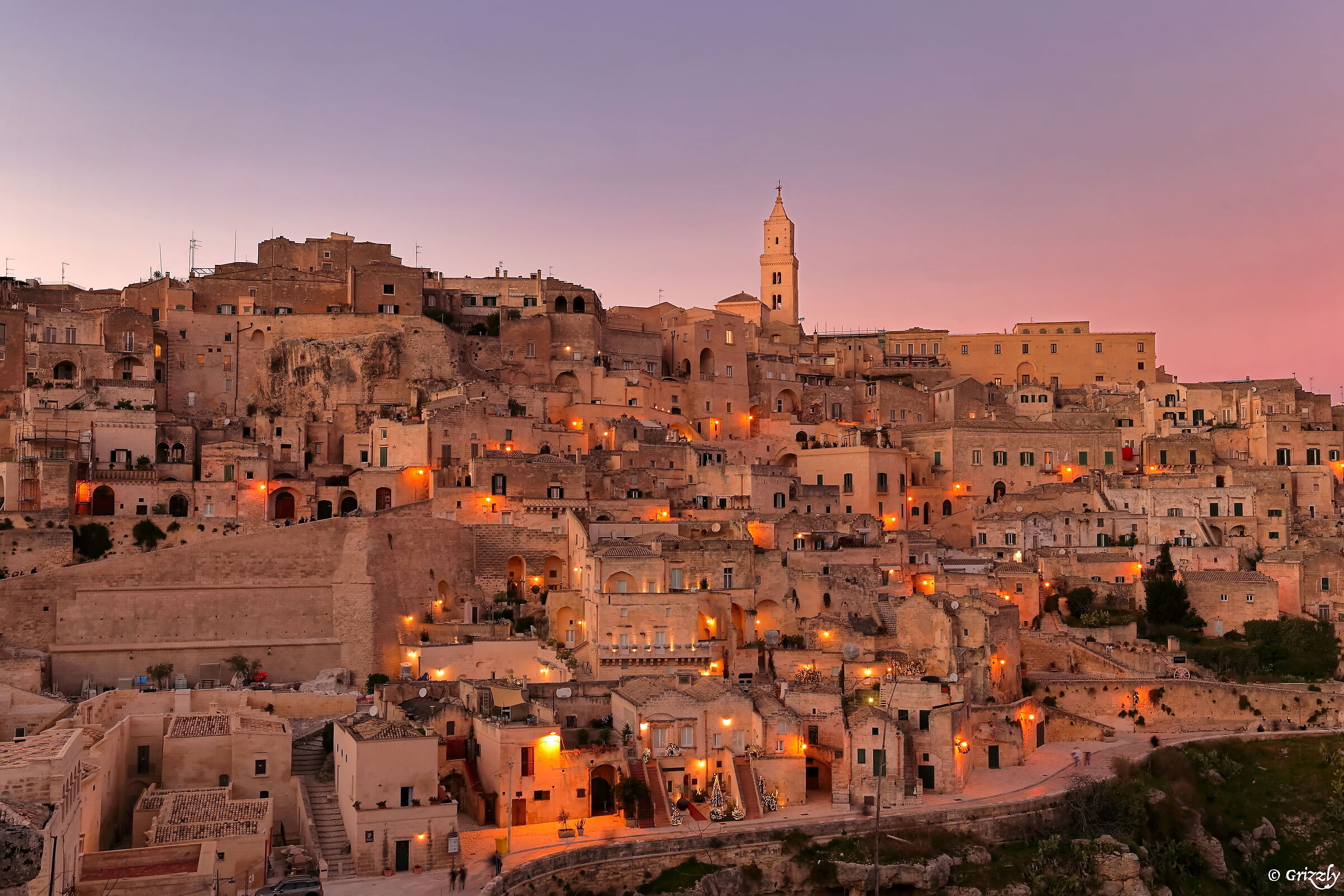 Matera.. the first lights come on