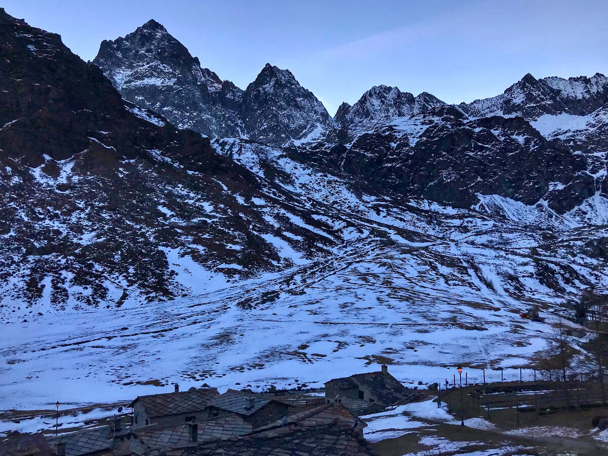 It is evening at the foot of Monviso