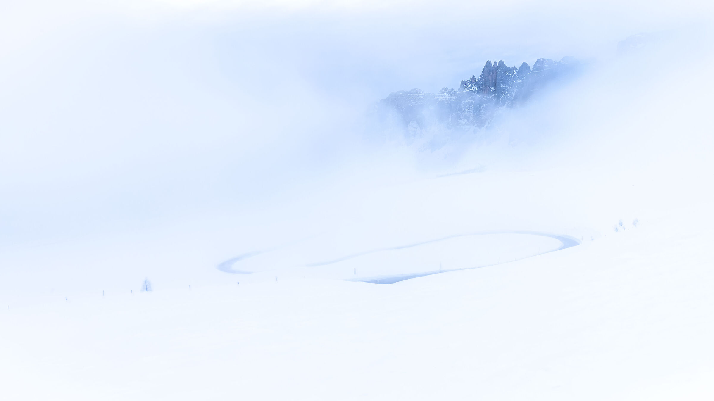 Evening Dolomites in the fog
