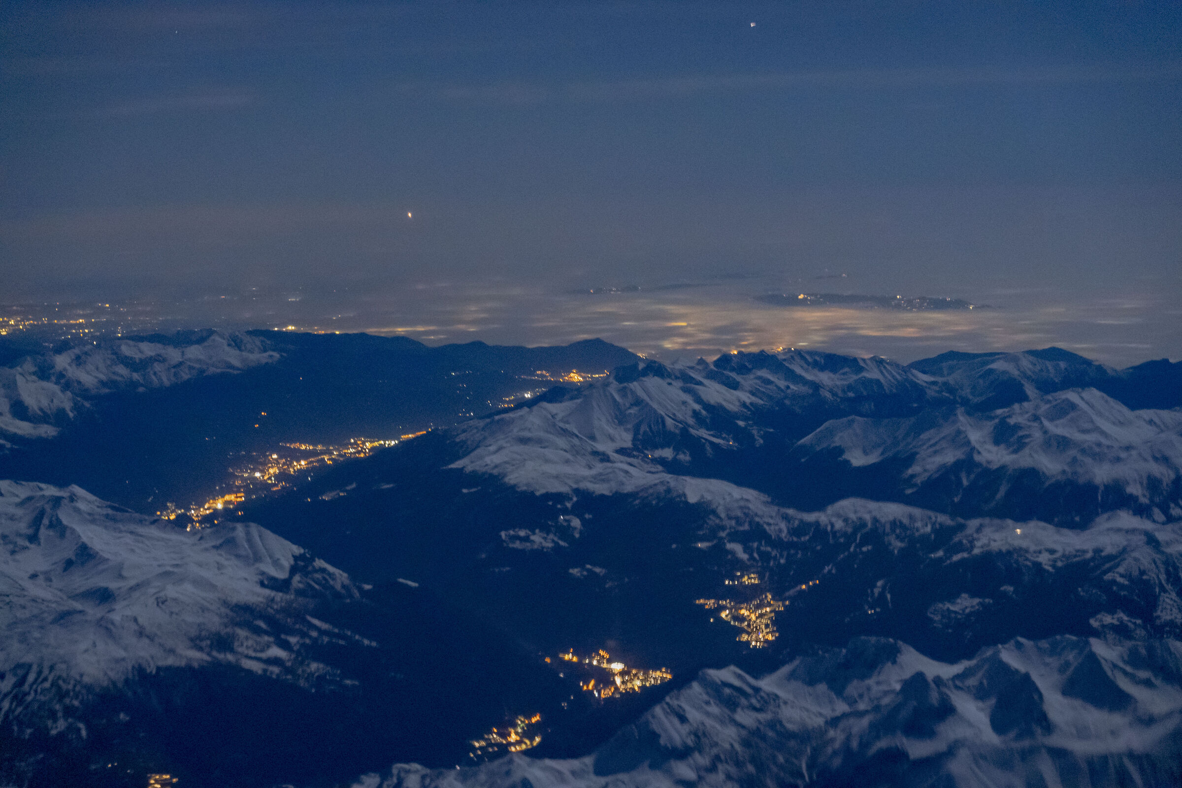 Alps at night
