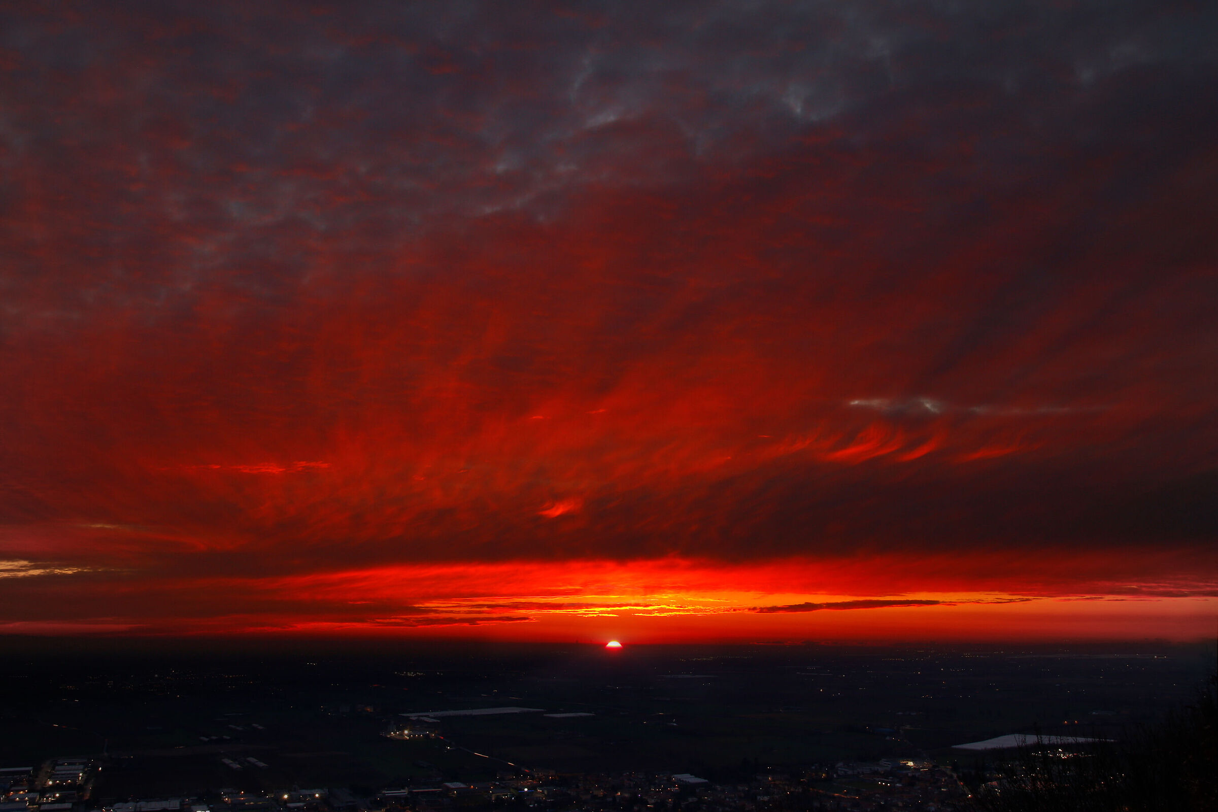 a fiery sunset