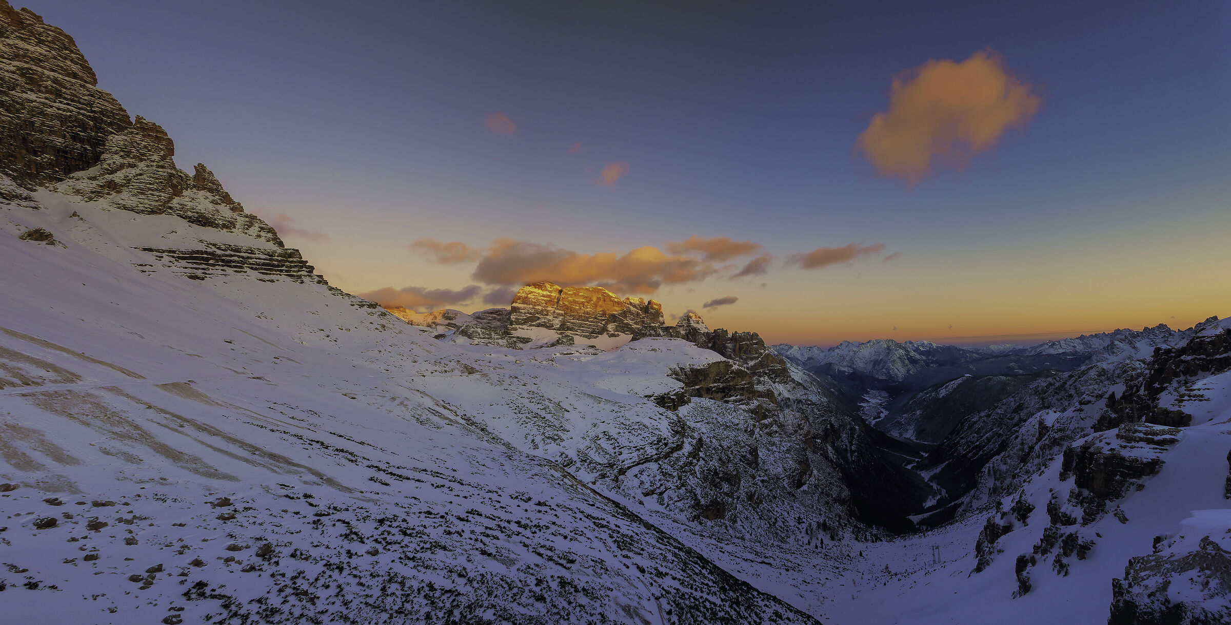 Sunset over the peaks