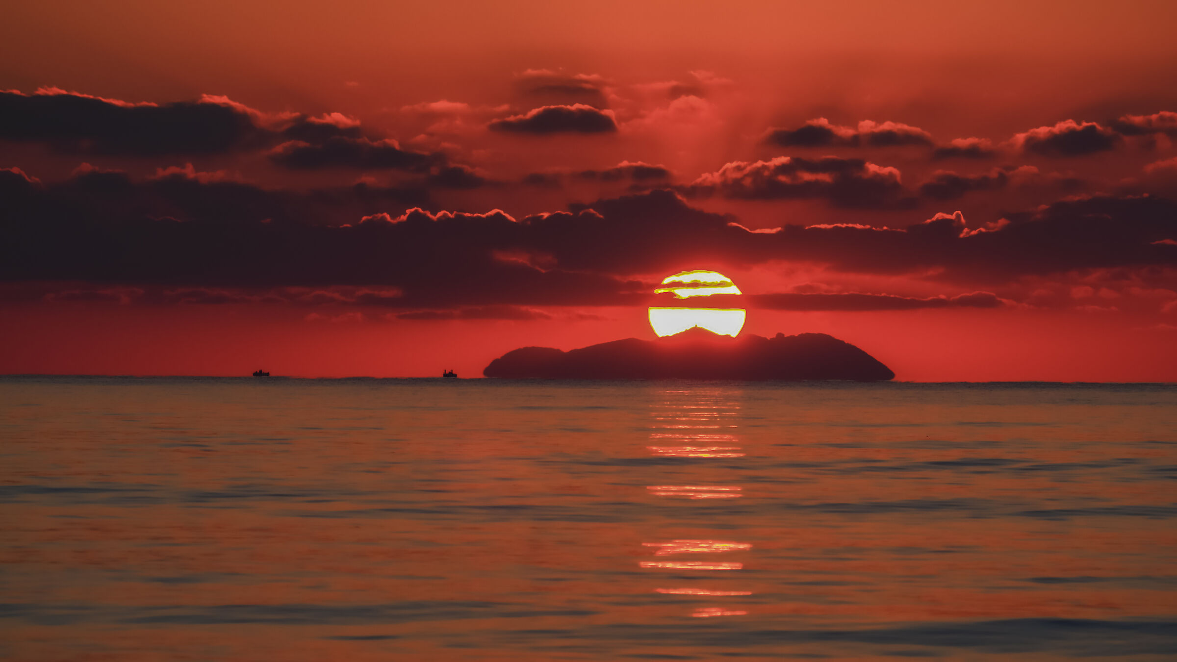 sunset on the island of Gorgona