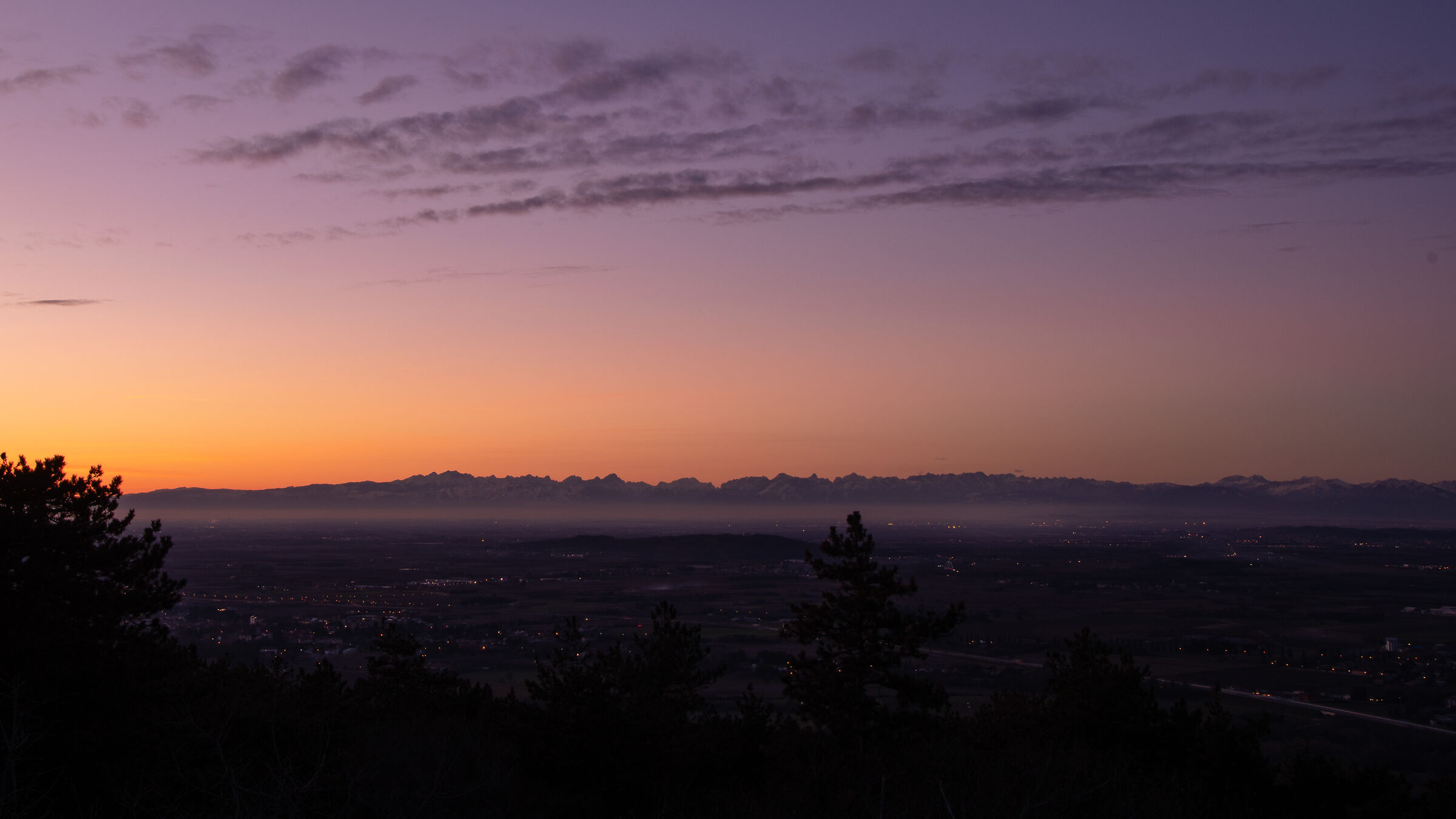 Sunset over the plain