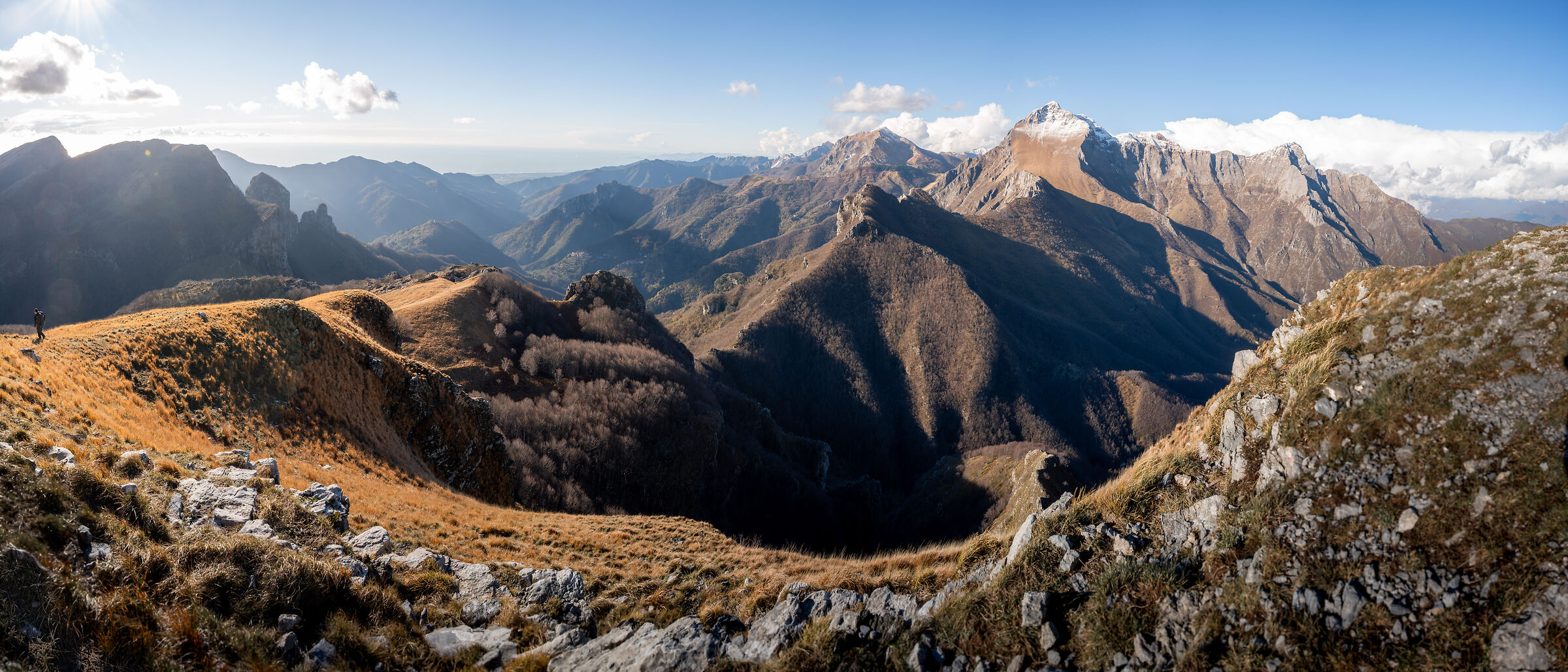 Panoramica: Apuane e Pania della Croce innevata
