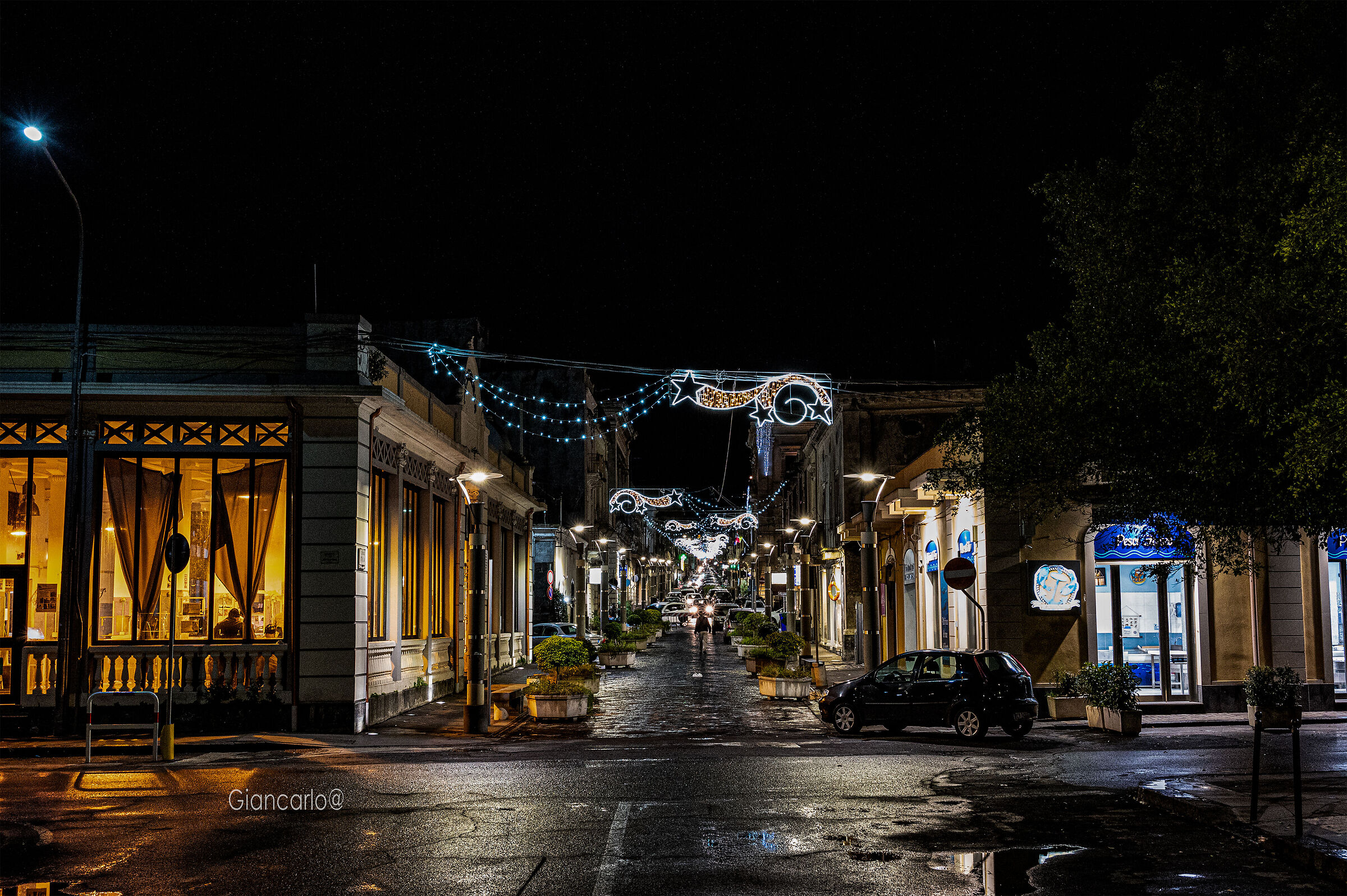 Evening in the center.