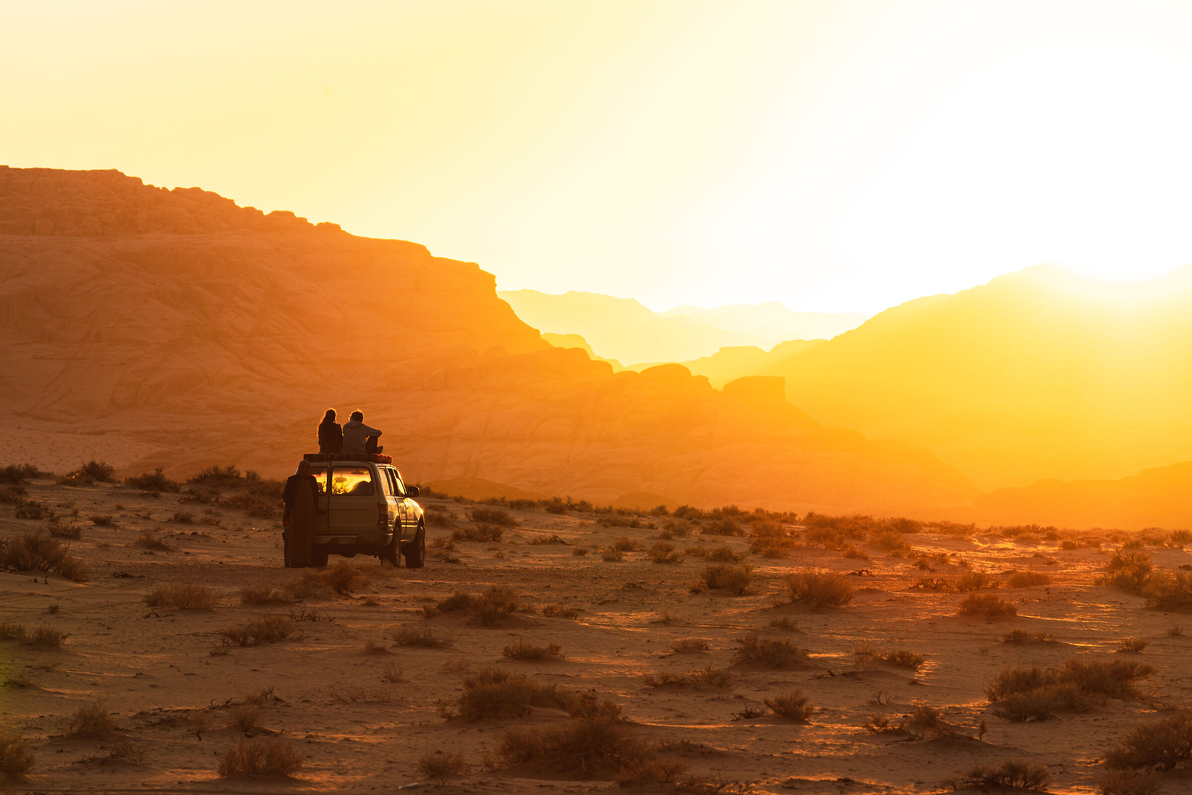 sunset in the desert