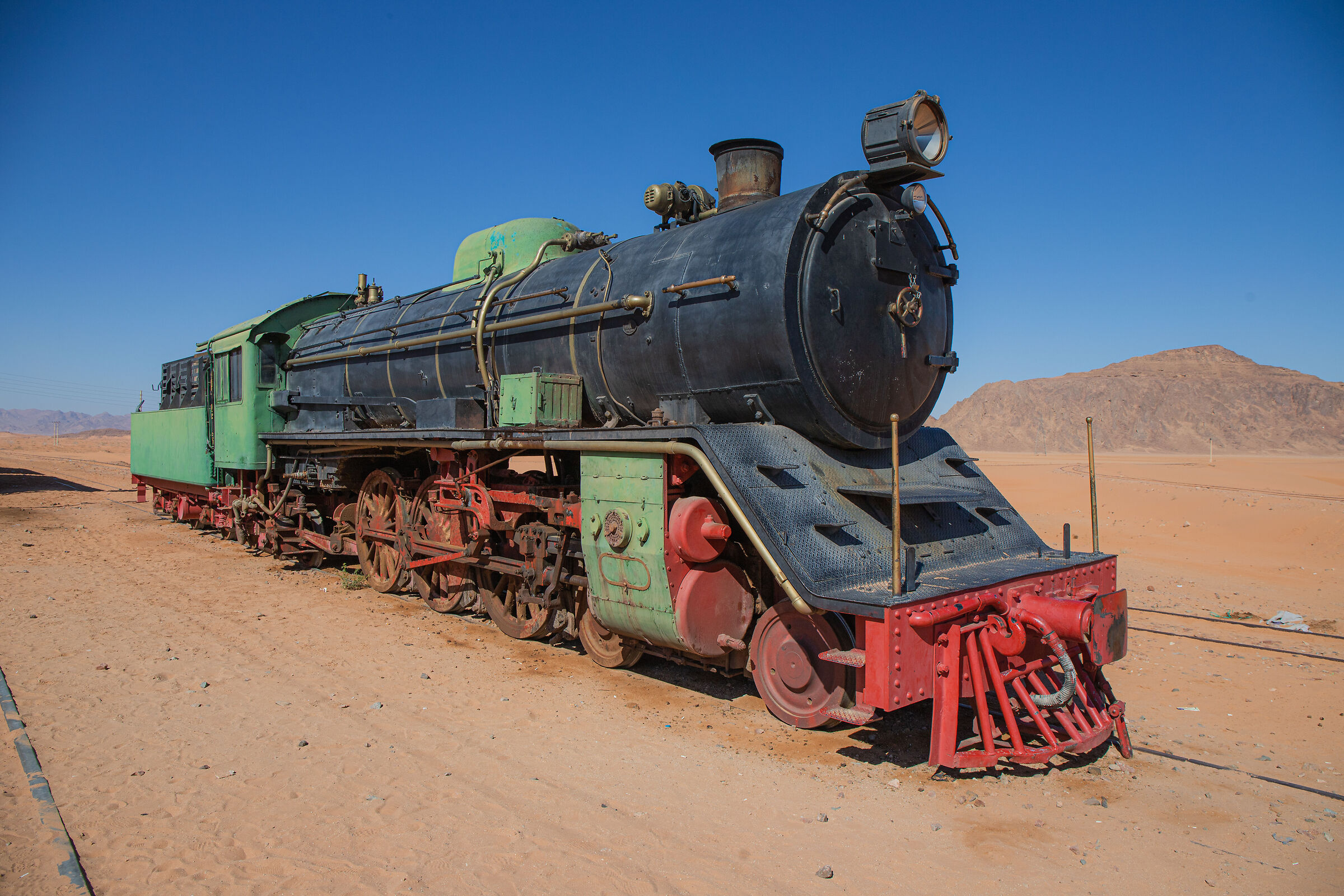 locomotive in the desert